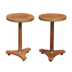 Pair of French Pedestal Drink Tables