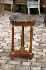 French Empire Style Round Marble-Top Table