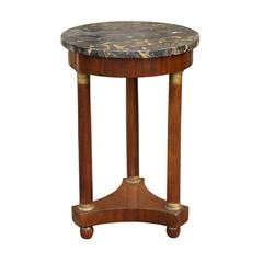 French Empire Style Round Marble-Top Table