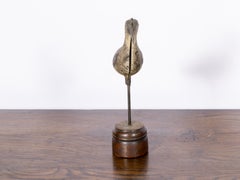 Leurre d'oiseau de rivage américain en tôle peinte sur socle en bois, vers 1900