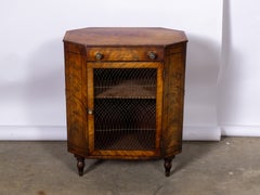English Regency Period Mahogany Side Cabinet with Metal Grille Door