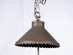 English Tôle and Iron Four-Light Chandelier with Duck Motifs, circa 1920–1930
