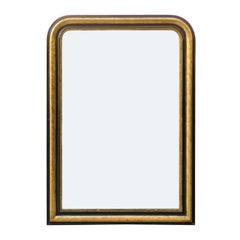 French Gilded and Ebonized Wood Louis-Philippe Style Mirror, circa 1900