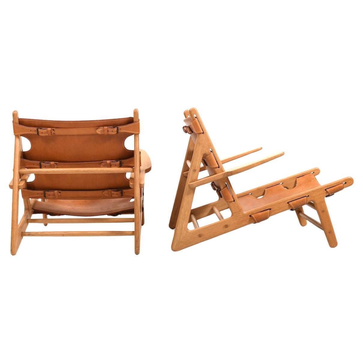 Pair of Hunting Chairs by Børge Mogensen 1970s