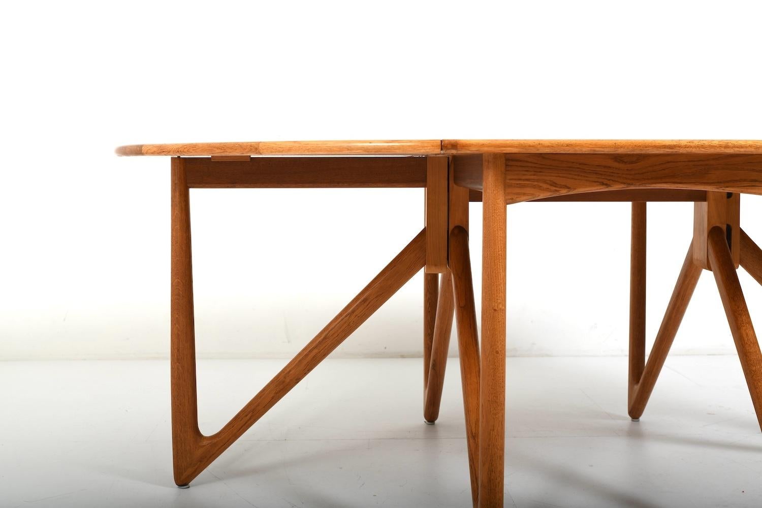 Scandinavian Modern Drop Leaf Dining Table by Niels Koefoed  Denmark 1960s For Sale
