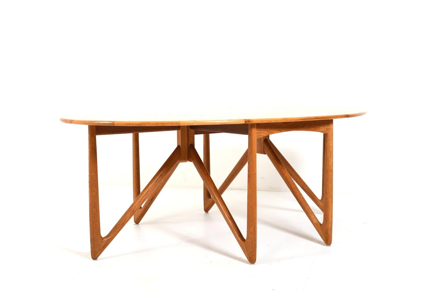 20th Century Drop Leaf Dining Table by Niels Koefoed  Denmark 1960s For Sale