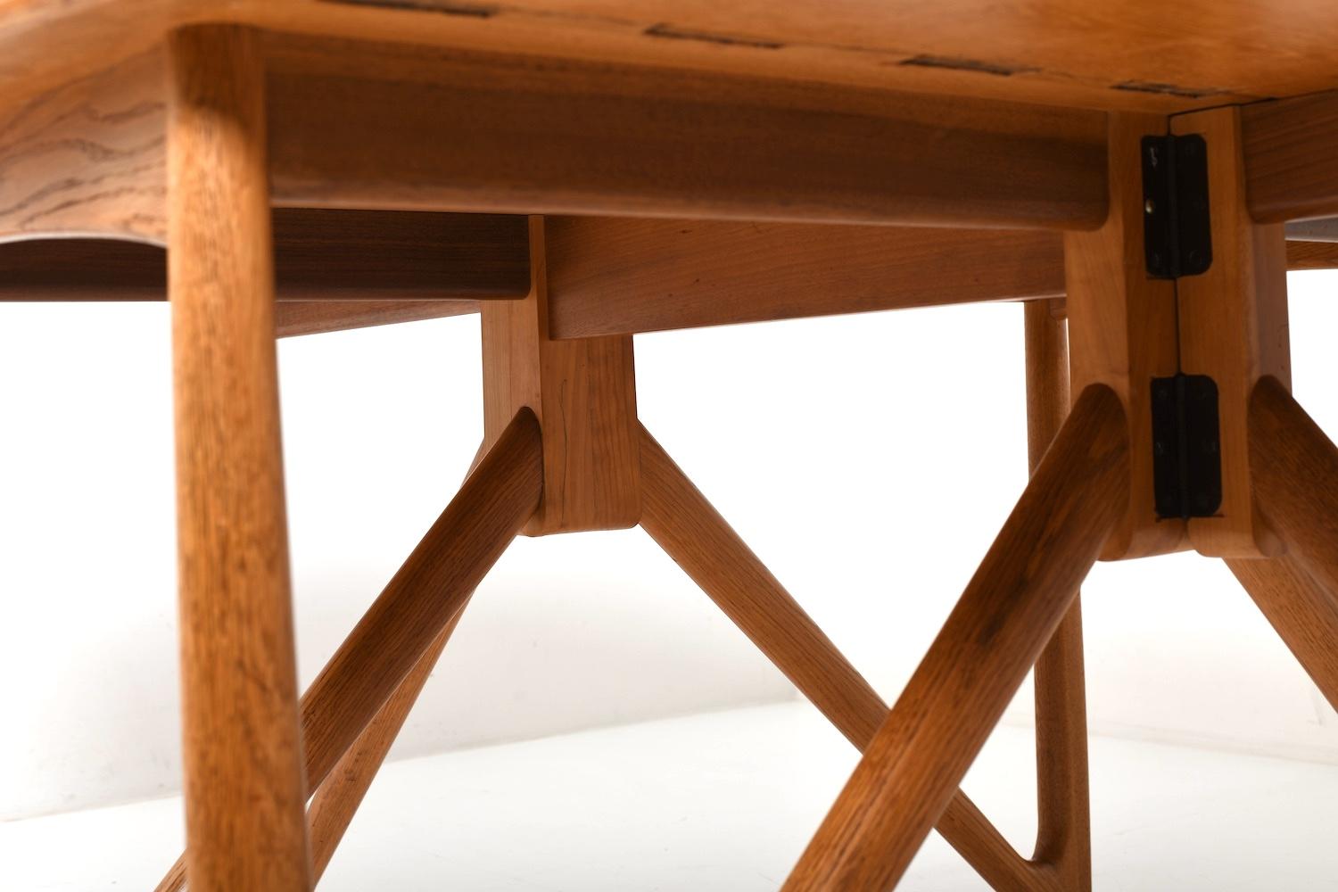 Drop Leaf Dining Table by Niels Koefoed  Denmark 1960s In Good Condition For Sale In Handewitt, DE