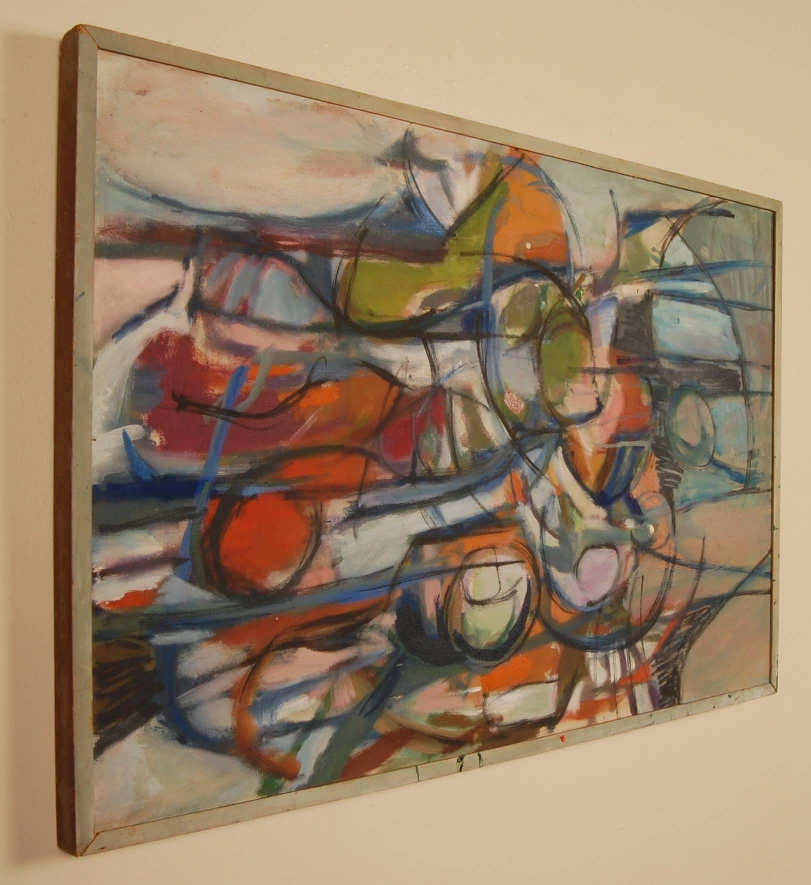 Irene Needle Halpern Abstract Expressionistic Painting In Excellent Condition In San Francisco, CA
