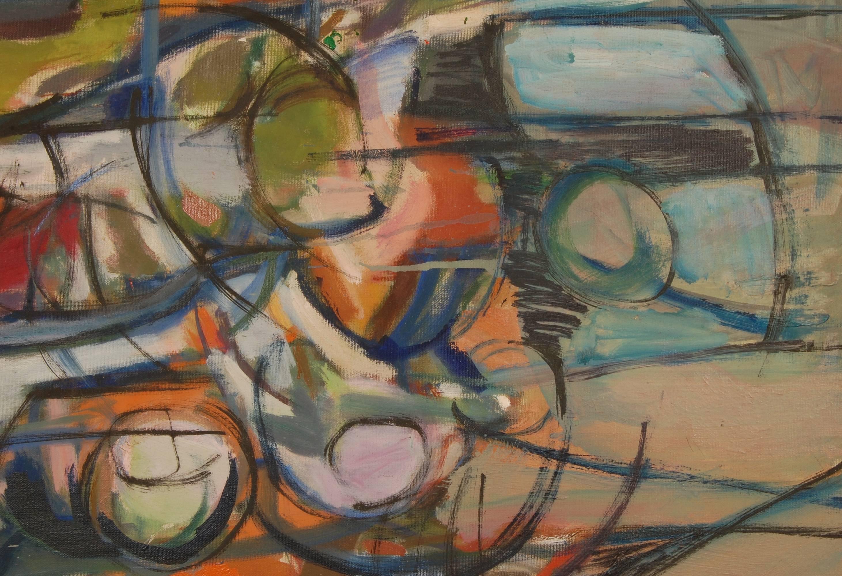 Mid-Century Modern Irene Needle Halpern Abstract Expressionistic Painting