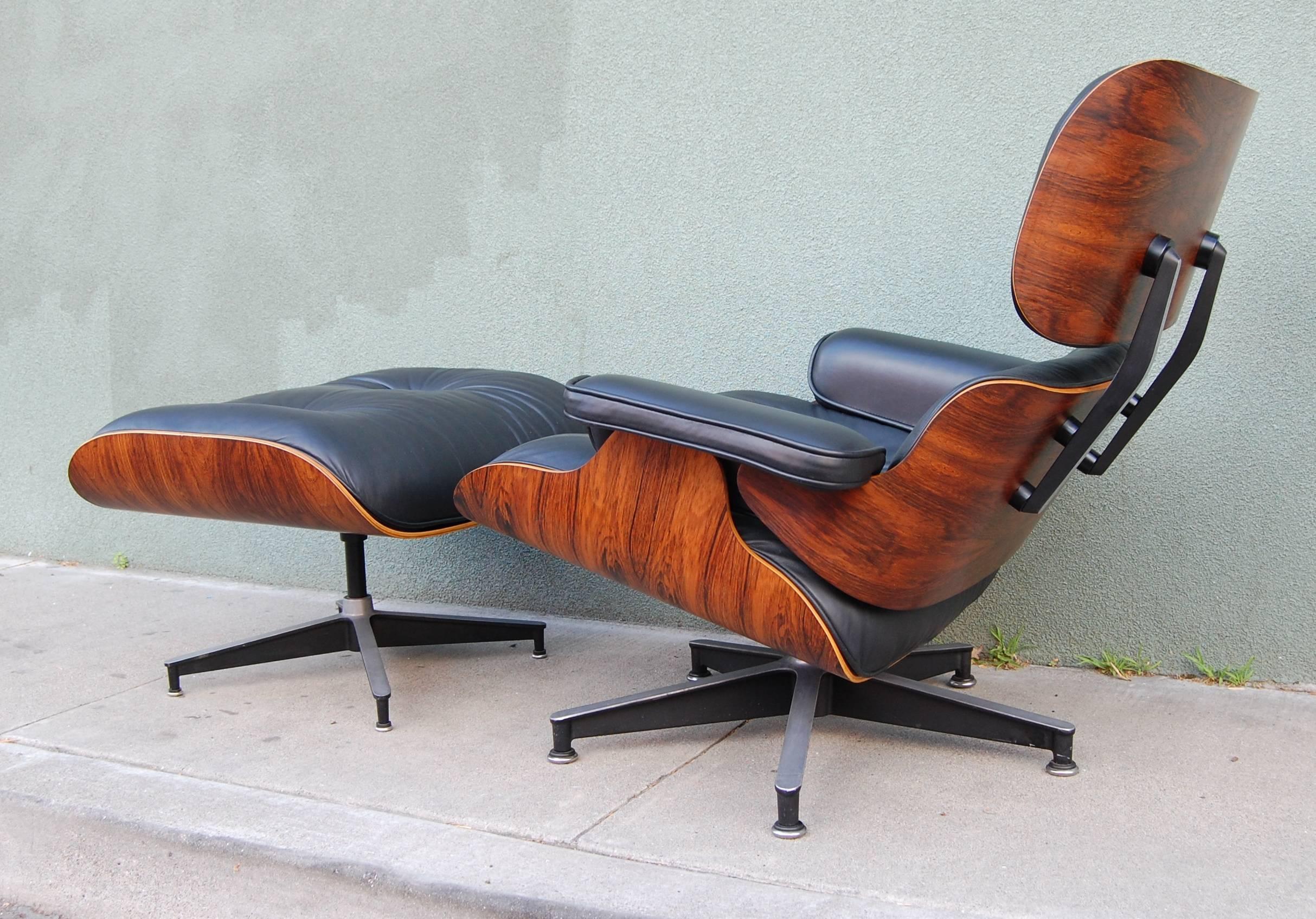 American 1970s Eames Lounge and Ottoman 670 / 671