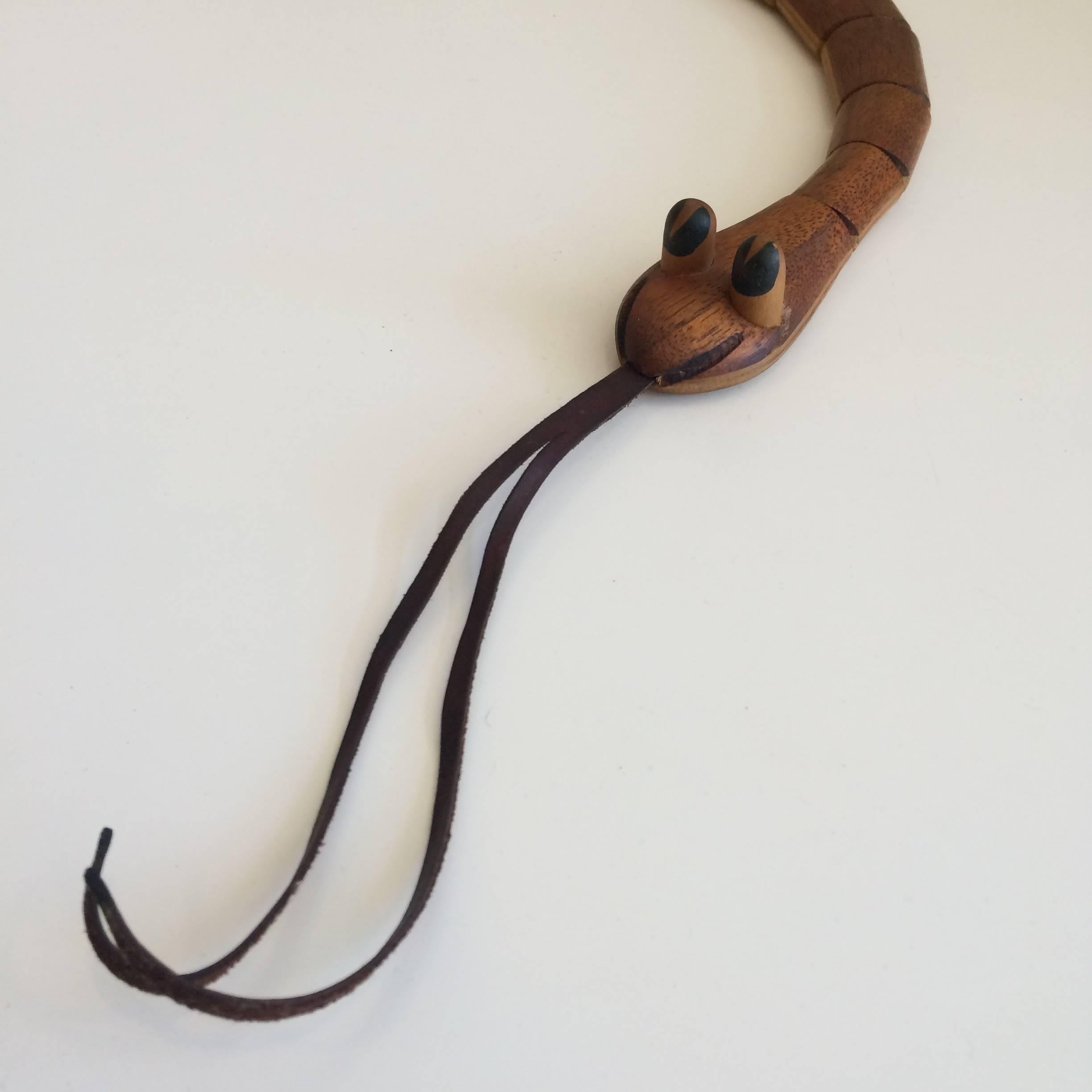 American Studio Dean Santner Whimsical Wooden Snake