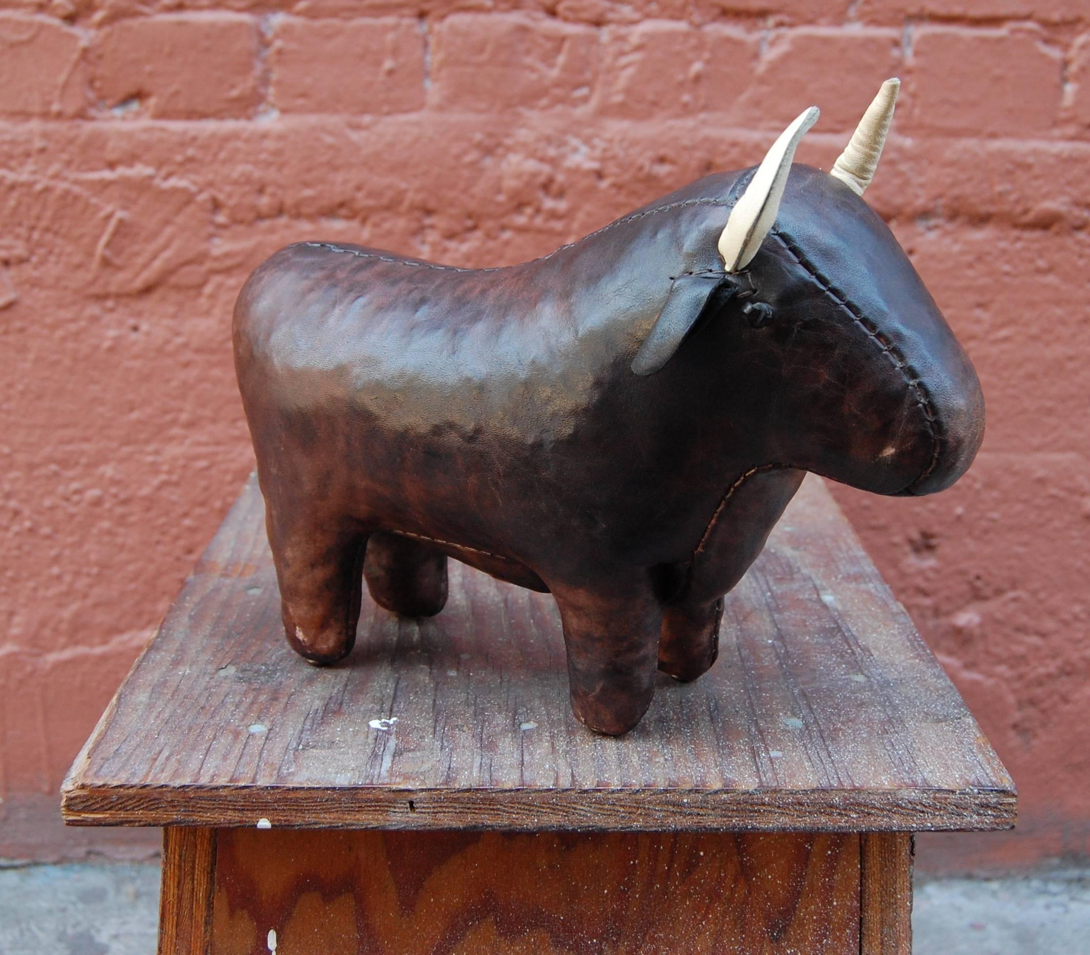 Mid-Century Modern Abercrombie & Fitch Salesman Sample Leather Bull by Omersa