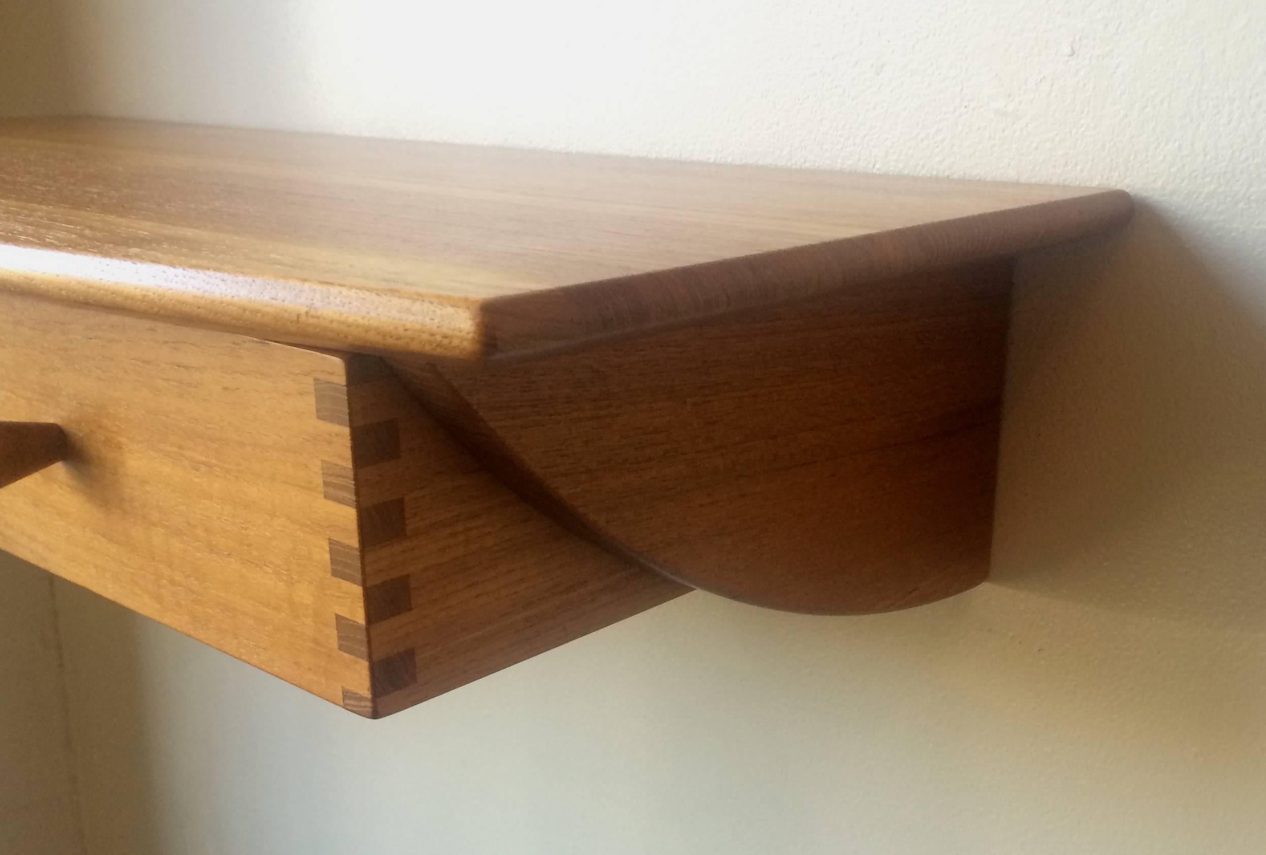 Solid Teak Wall Console by Aksel Kjersgaard In Excellent Condition In San Francisco, CA
