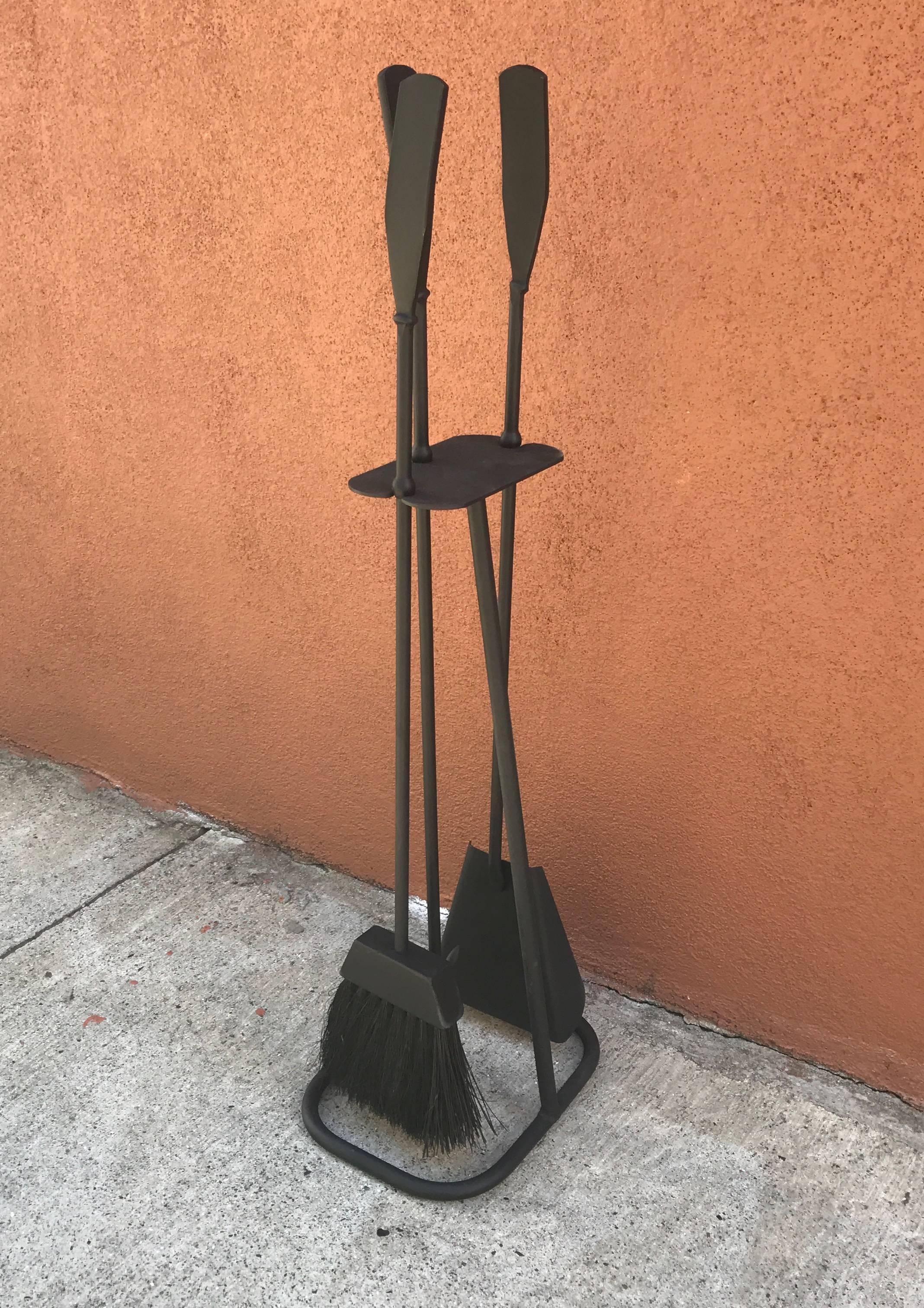 Mid-20th Century Californian Modernist Iron Fire Tools
