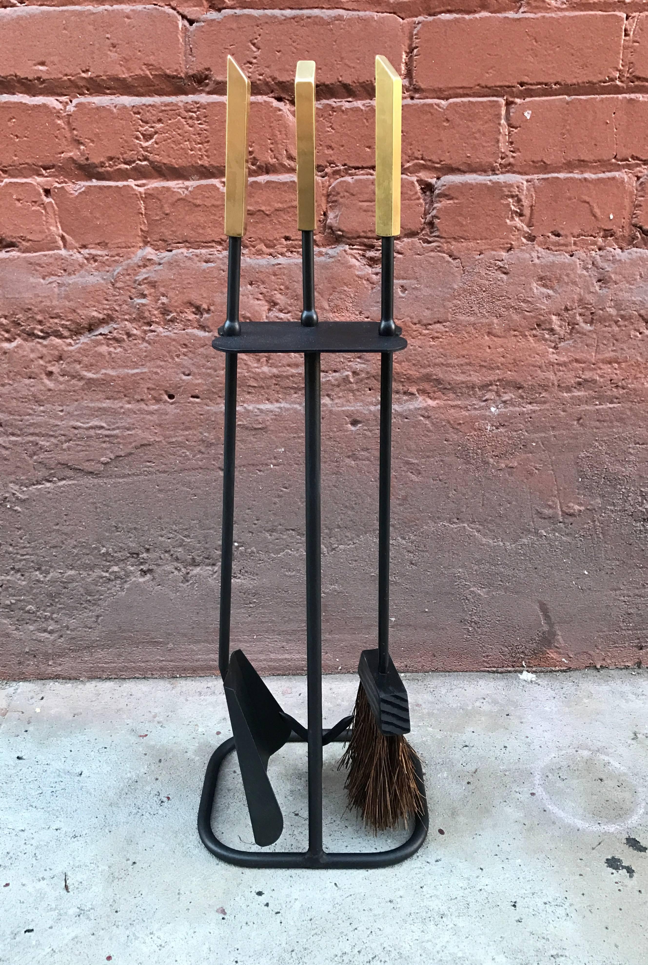 American Brass and Iron Modernist Fire Tools, 1950s