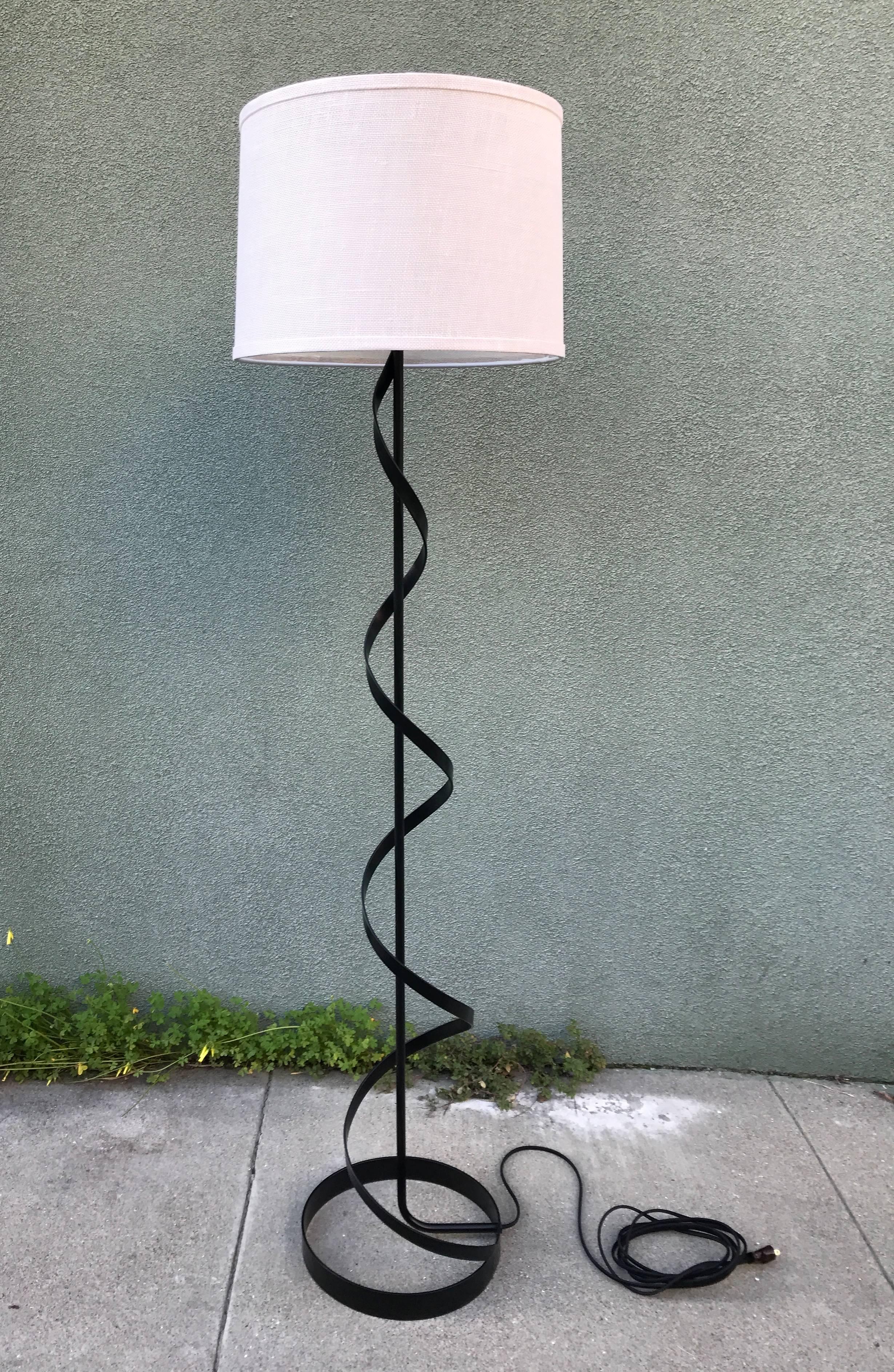 American Modernist Spiral Floor Lamp, 1950s