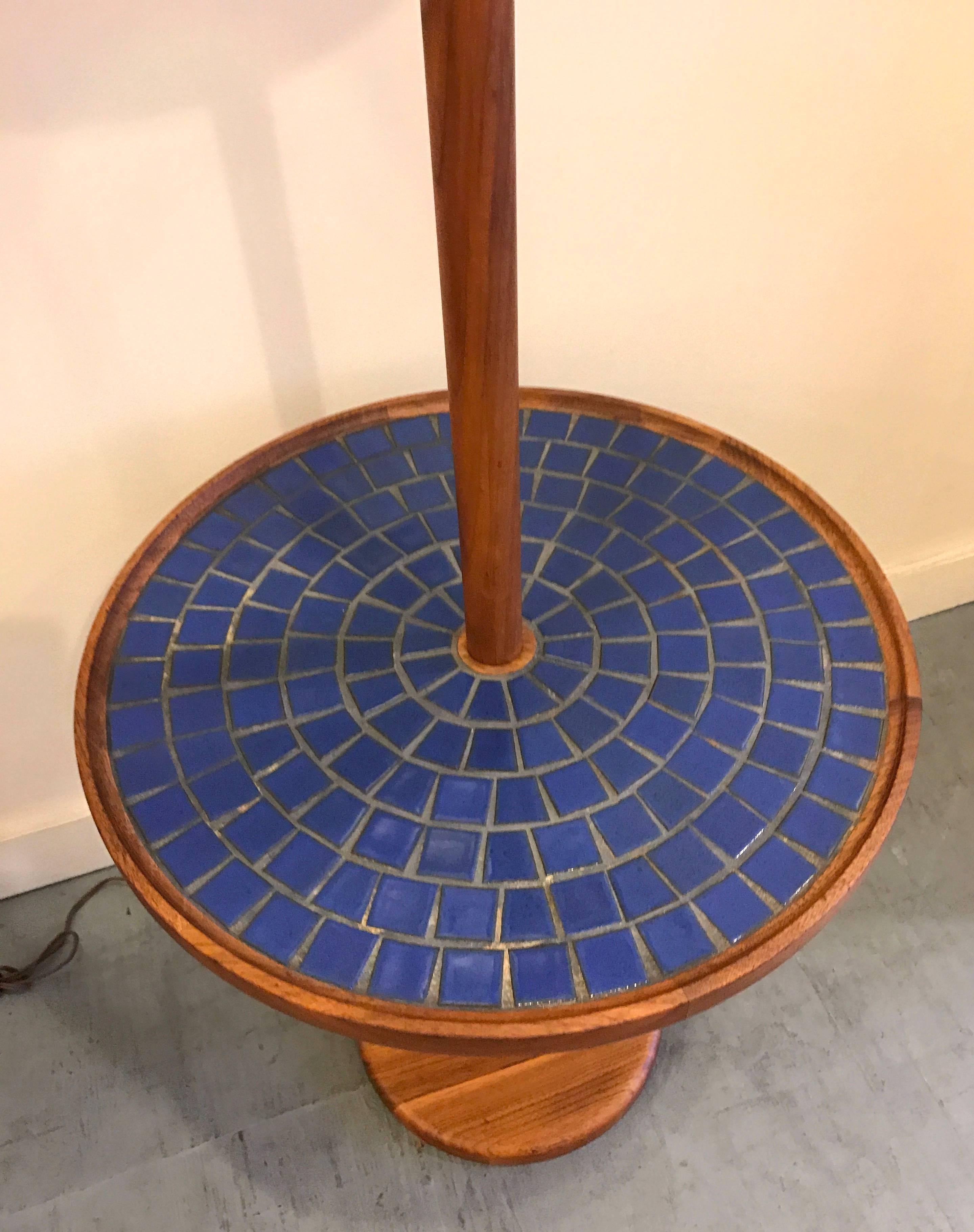 American Blue Circular Tile-Top Jane and Gordon Martz / Marshall Studios Floor Lamp
