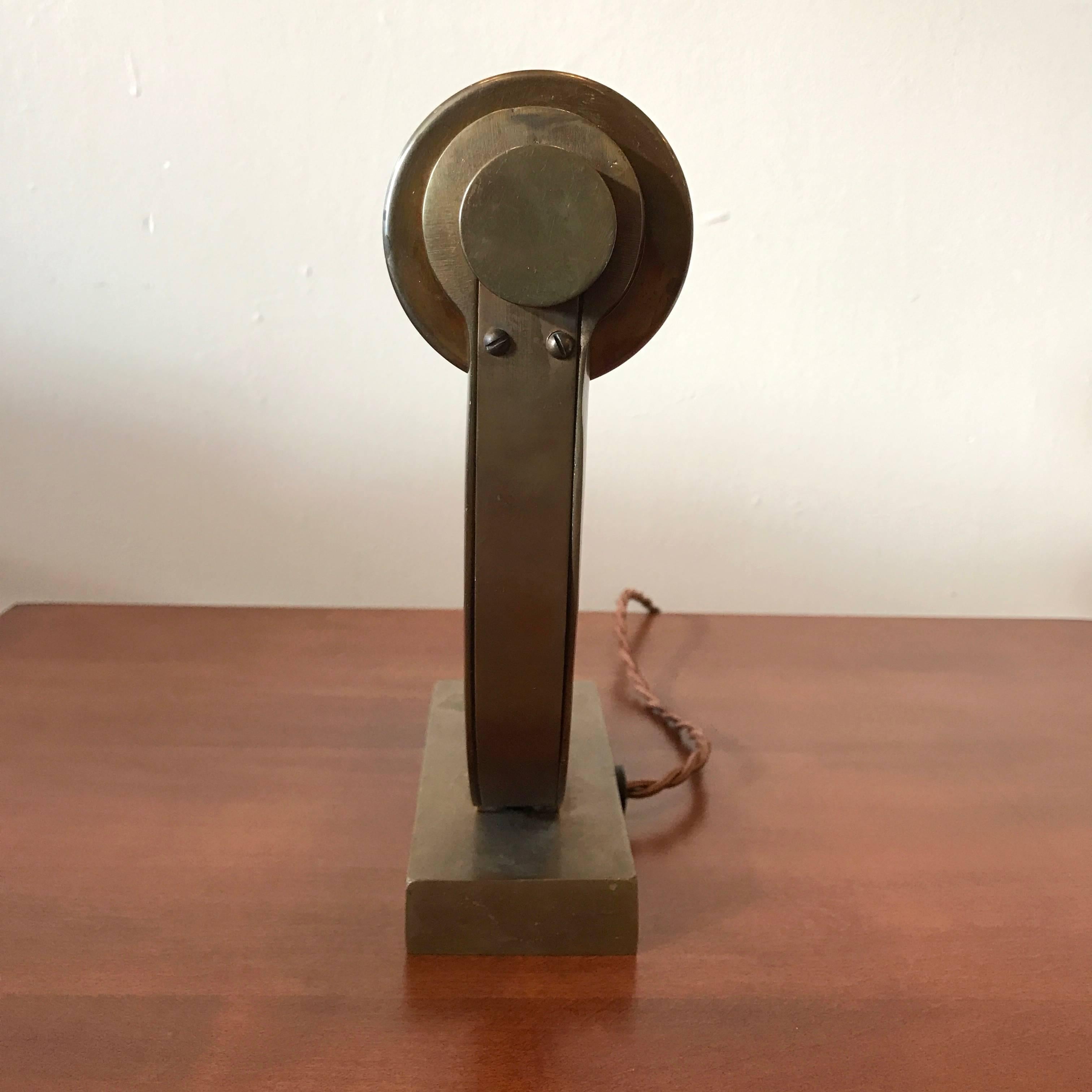 Brass Machine Age Desk Lamp 1
