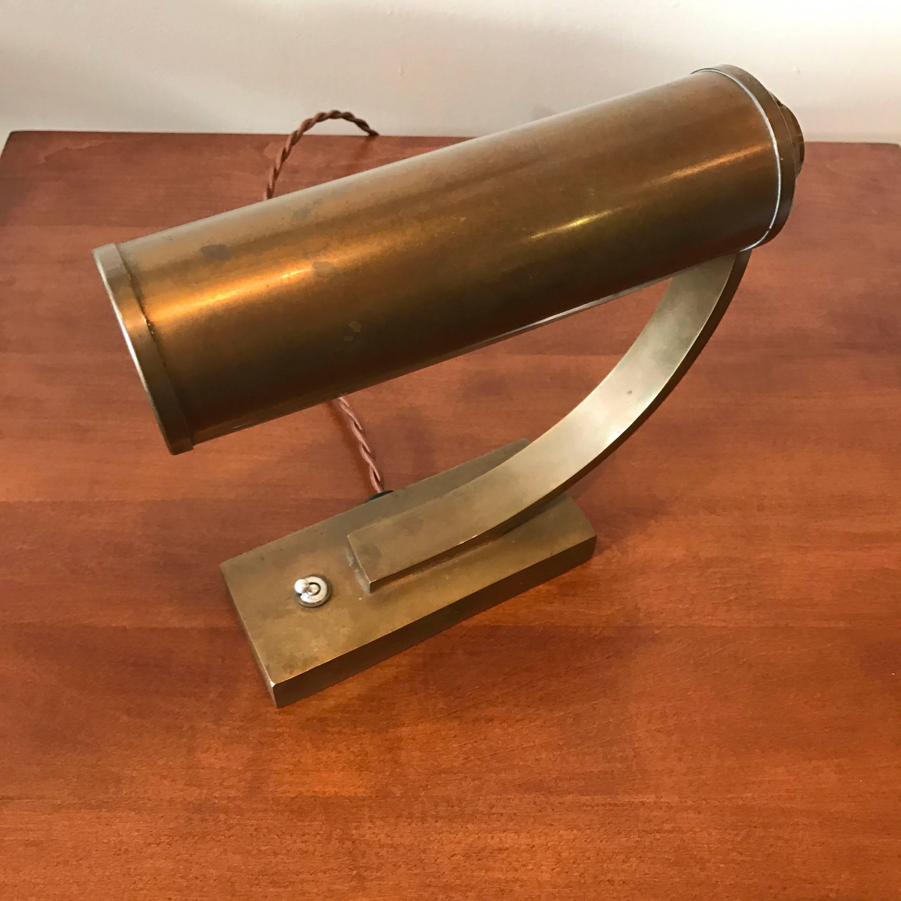 American Brass Machine Age Desk Lamp