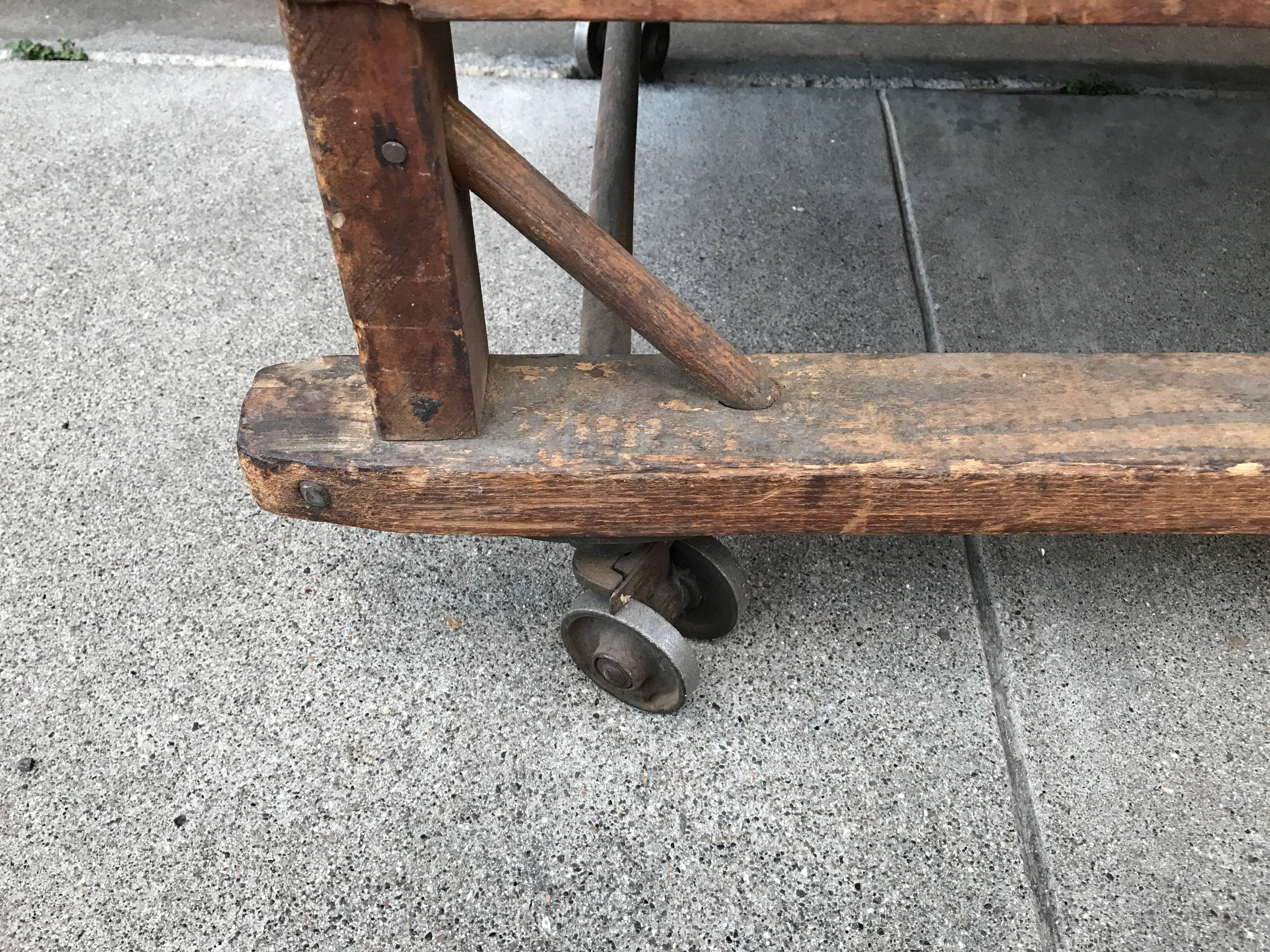 Wood 1920s-1930s Shoe Rack or Cart