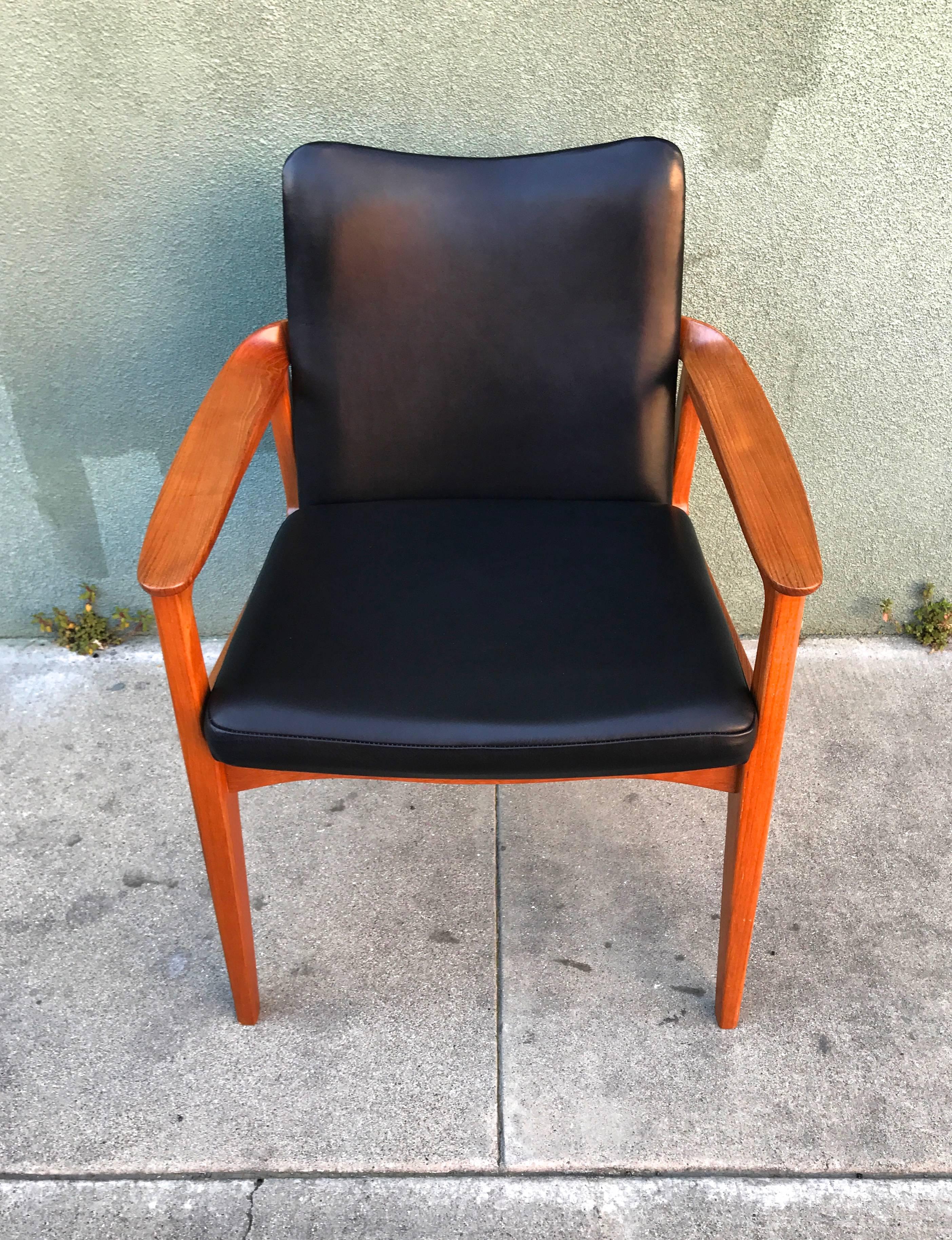 Oiled Count Sigvard Bernadotte Danish Armchair France & Son For Sale