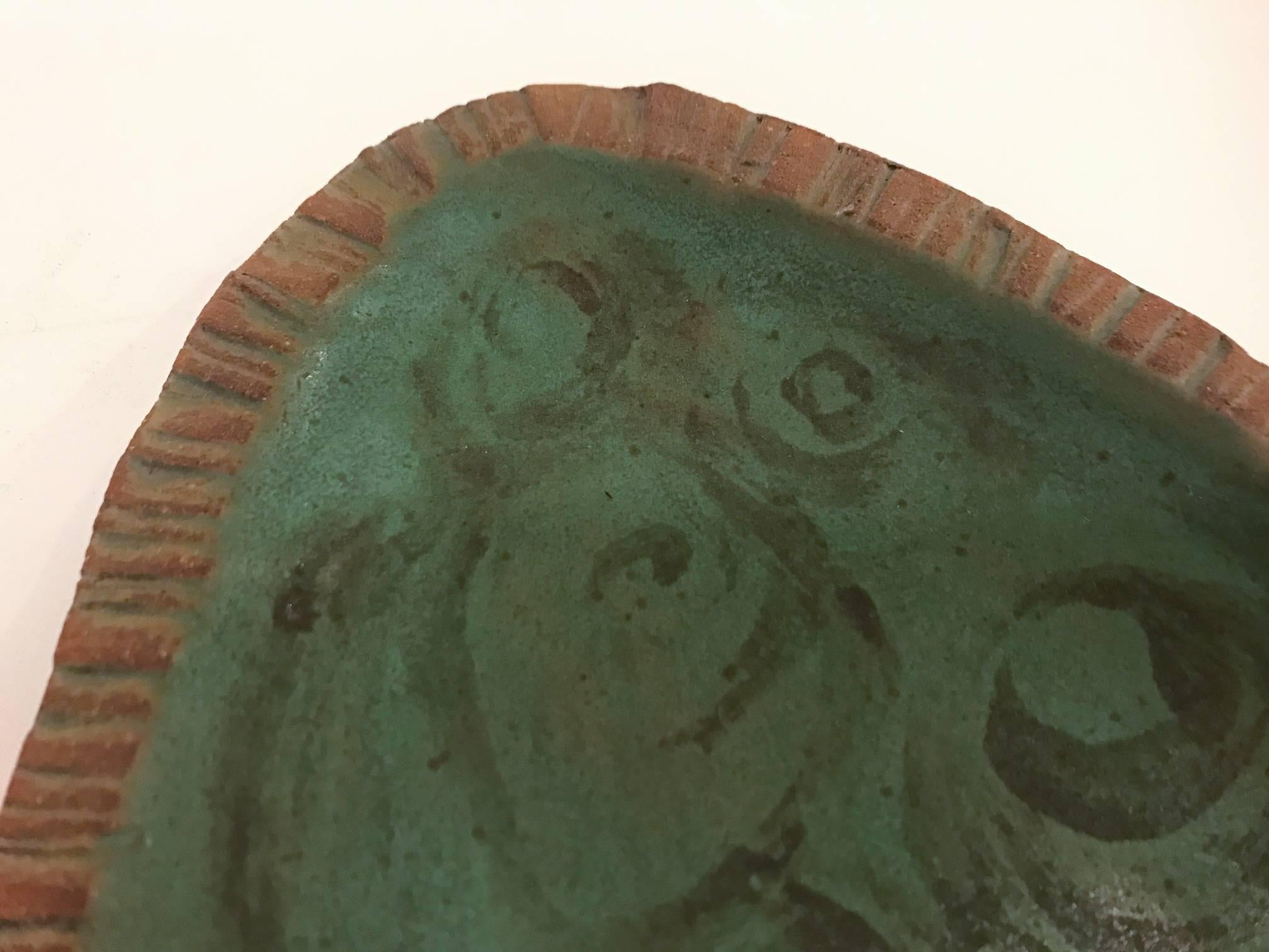 Mid-Century Modern Rose Dodds Abstract Studio Ceramic Tray 1960s, California For Sale