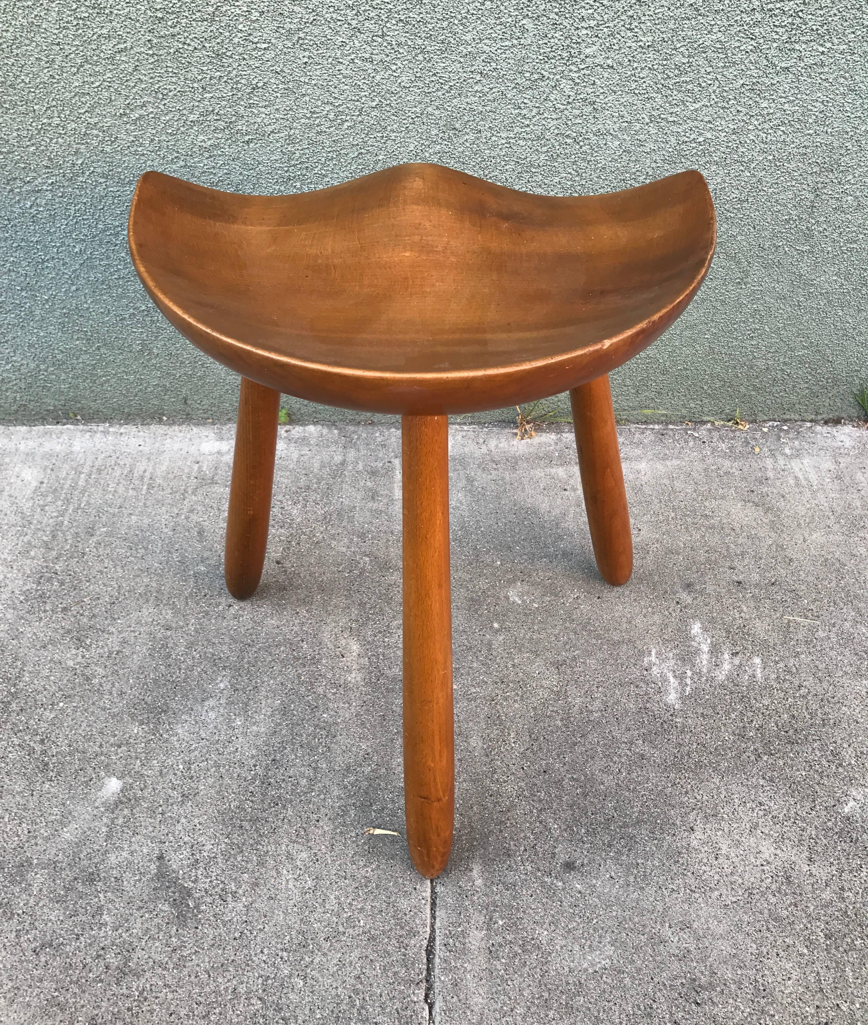 Mid-20th Century Arne Hovmand Danish Modern Milking Stool