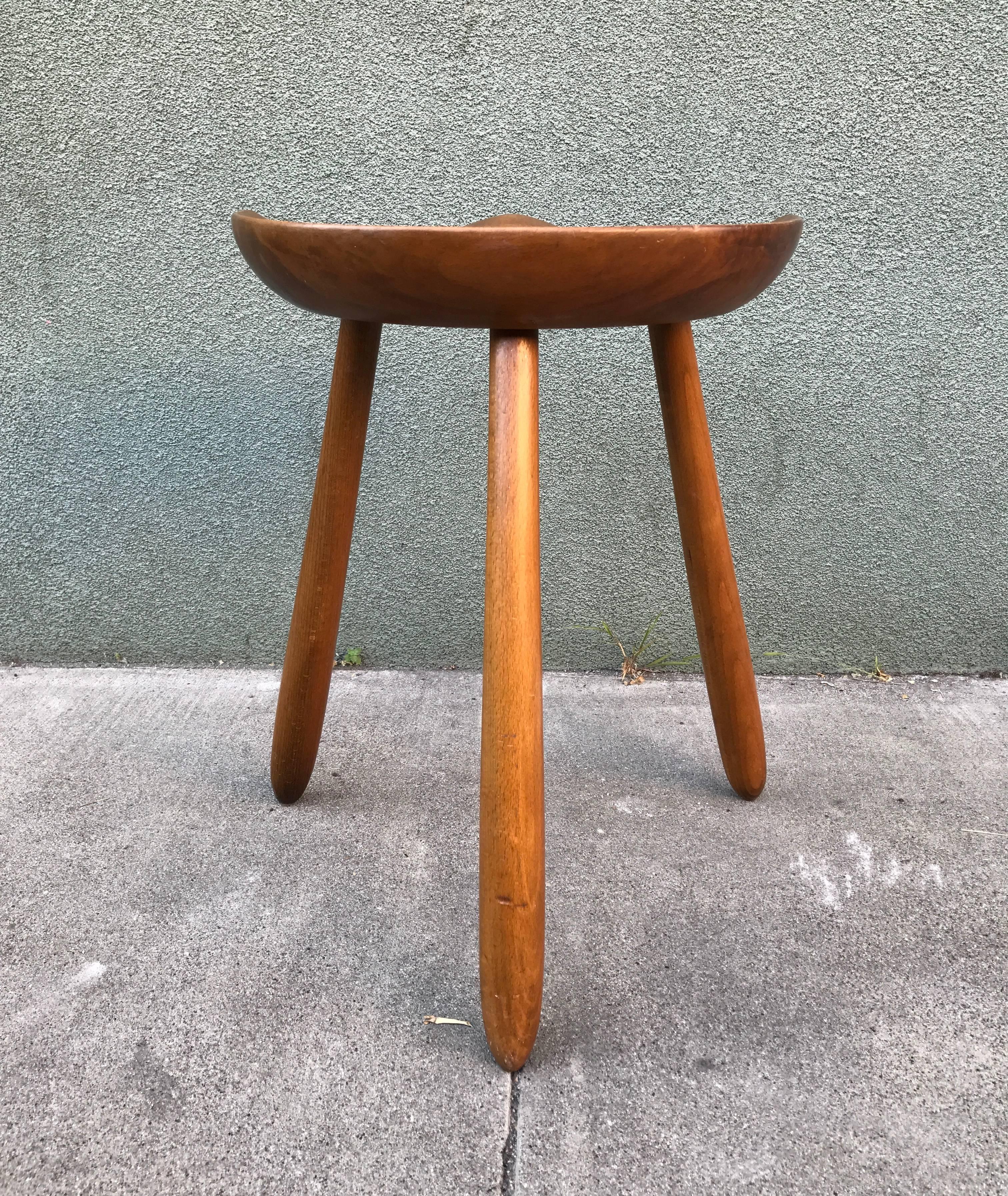 Beech Arne Hovmand Danish Modern Milking Stool