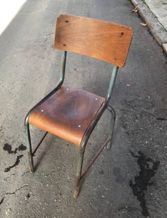 1950s French Modernist  Industrial Side Chair