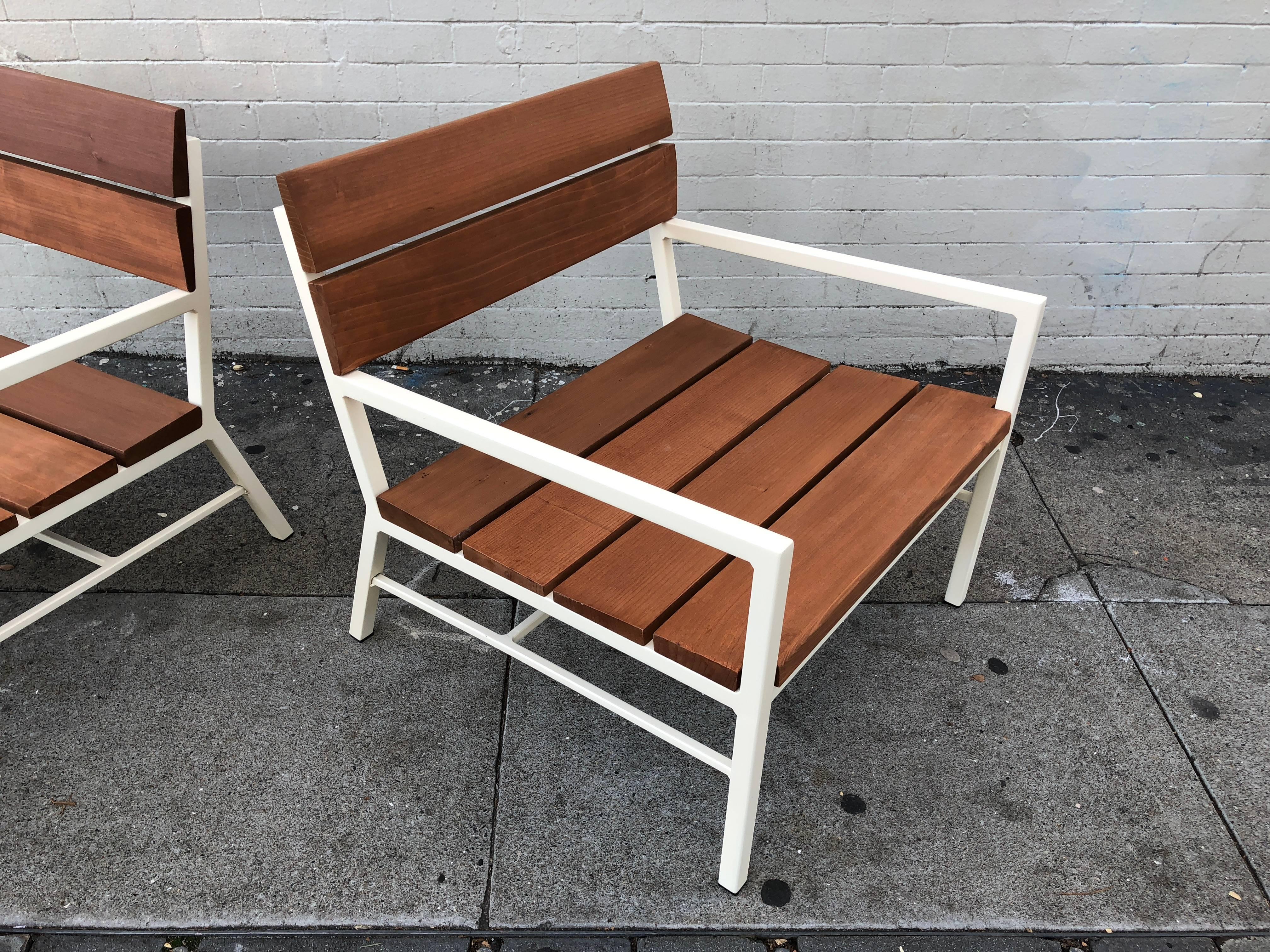 Mid-Century Modern Van Keppel and Green Redwood Lounge Chairs, circa 1960s, California For Sale