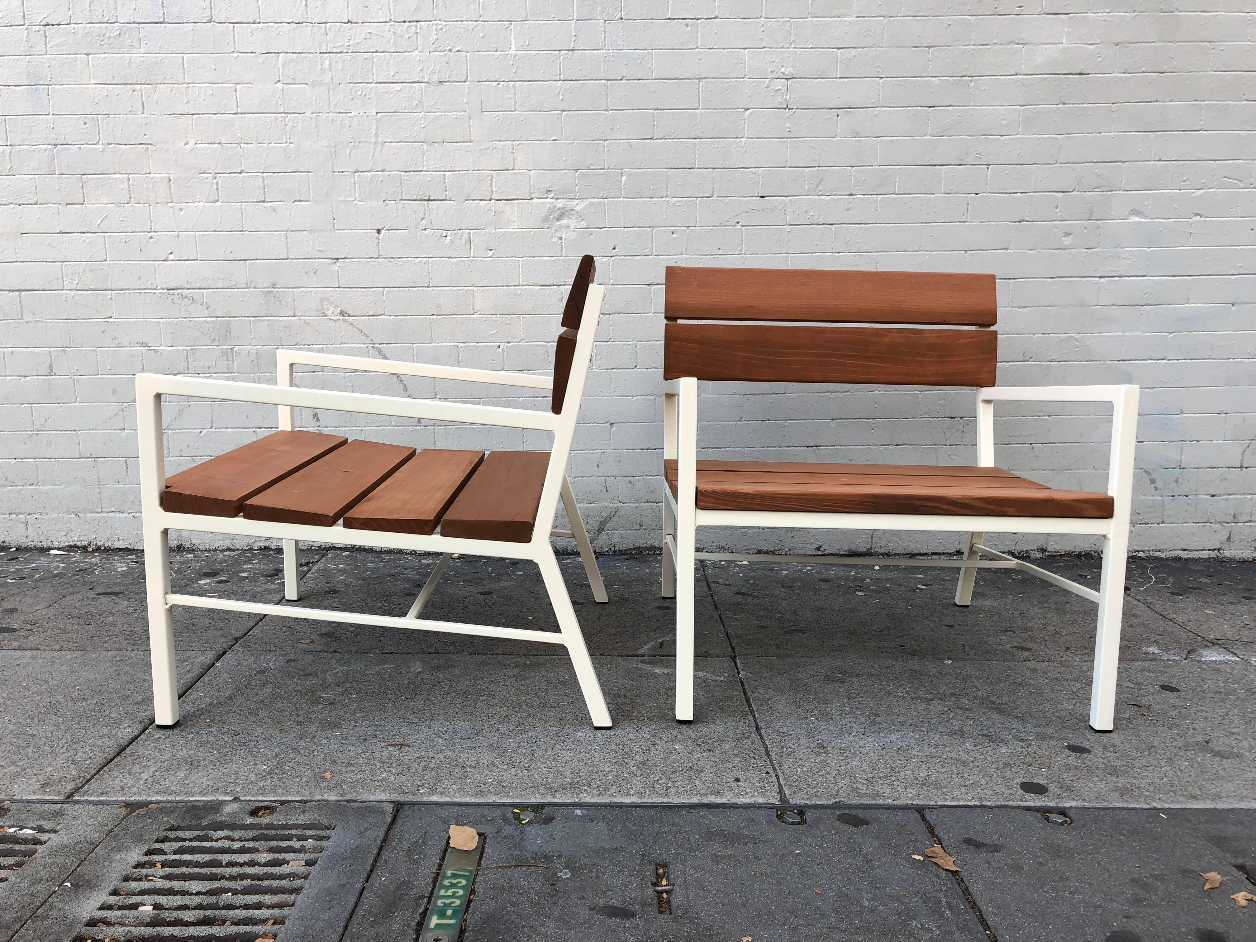 Mid-20th Century Van Keppel and Green Redwood Lounge Chairs, circa 1960s, California For Sale