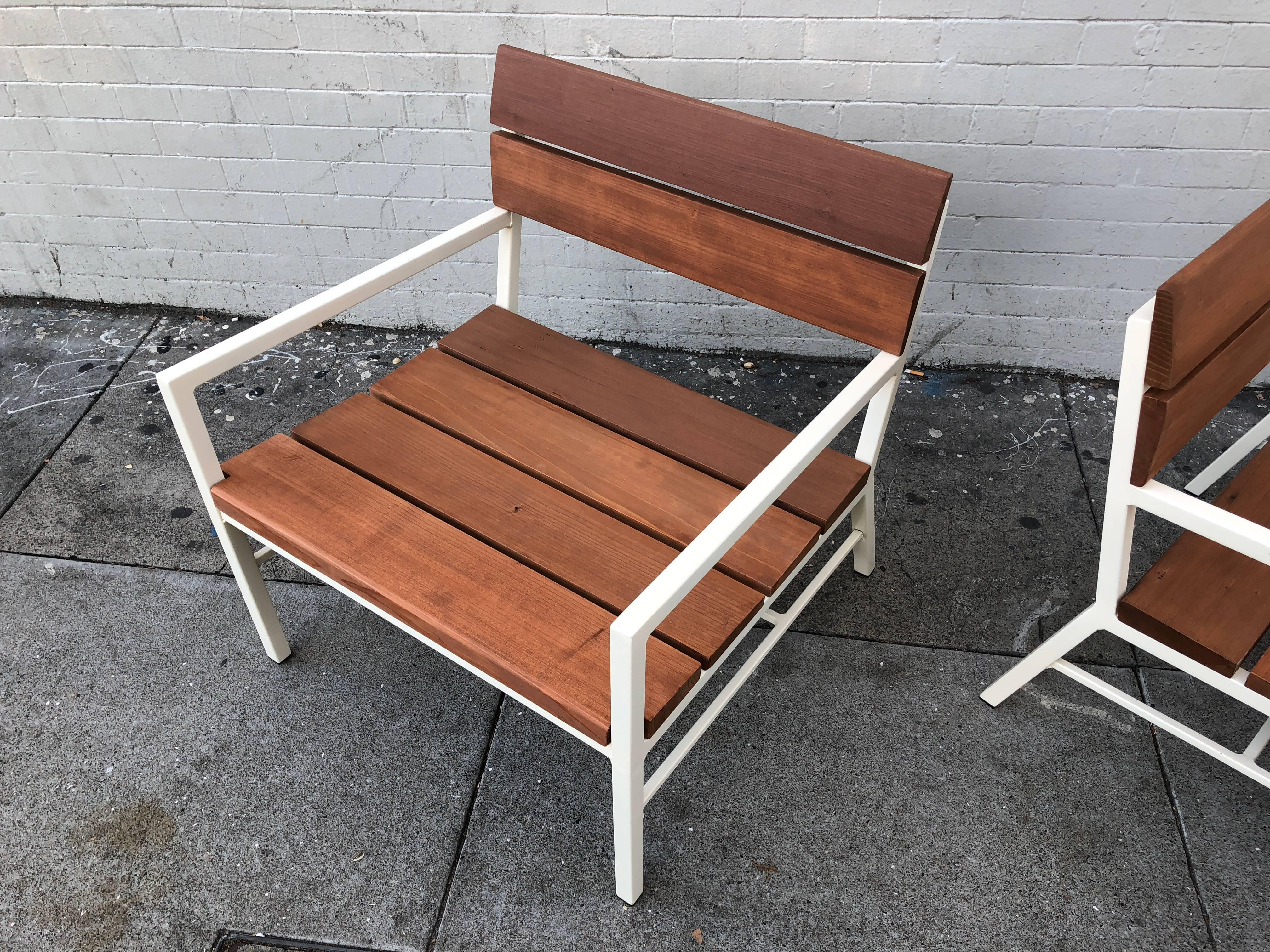 American Van Keppel and Green Redwood Lounge Chairs, circa 1960s, California For Sale