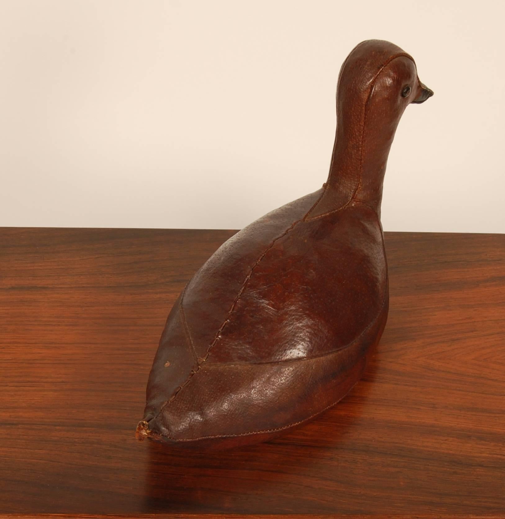 Abercrombie and Fitch Leather Duck Decoy In Good Condition In San Francisco, CA