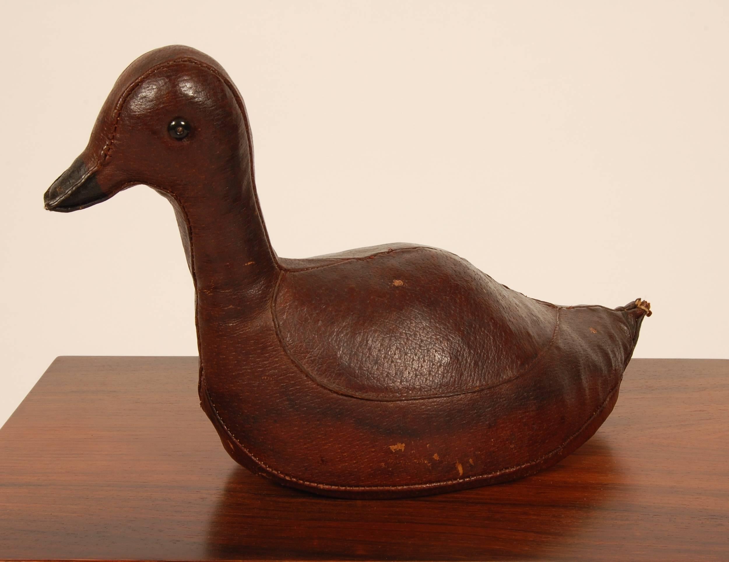 English Abercrombie and Fitch Leather Duck Decoy