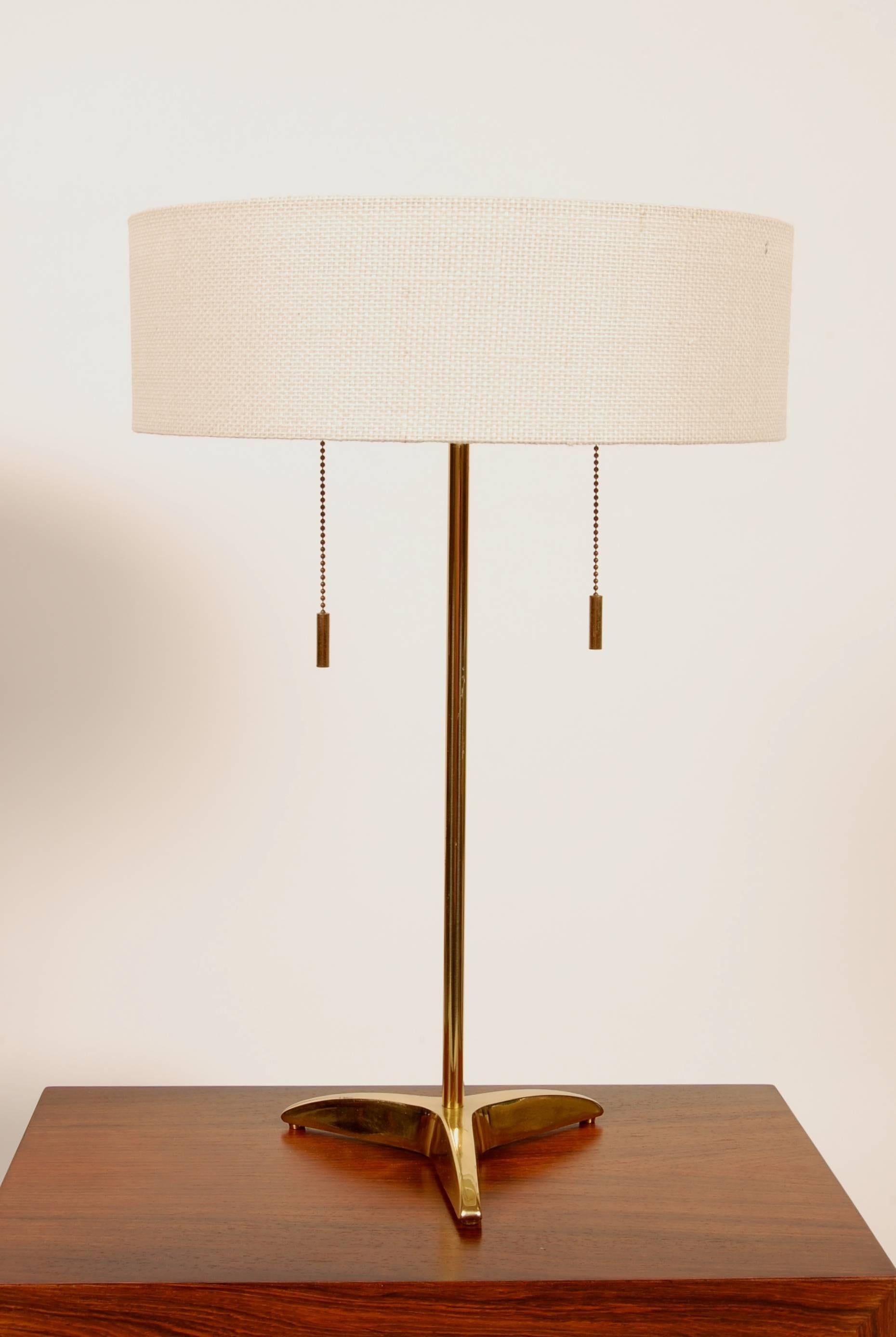 American Pair of Brass Stiffel Table Lamps