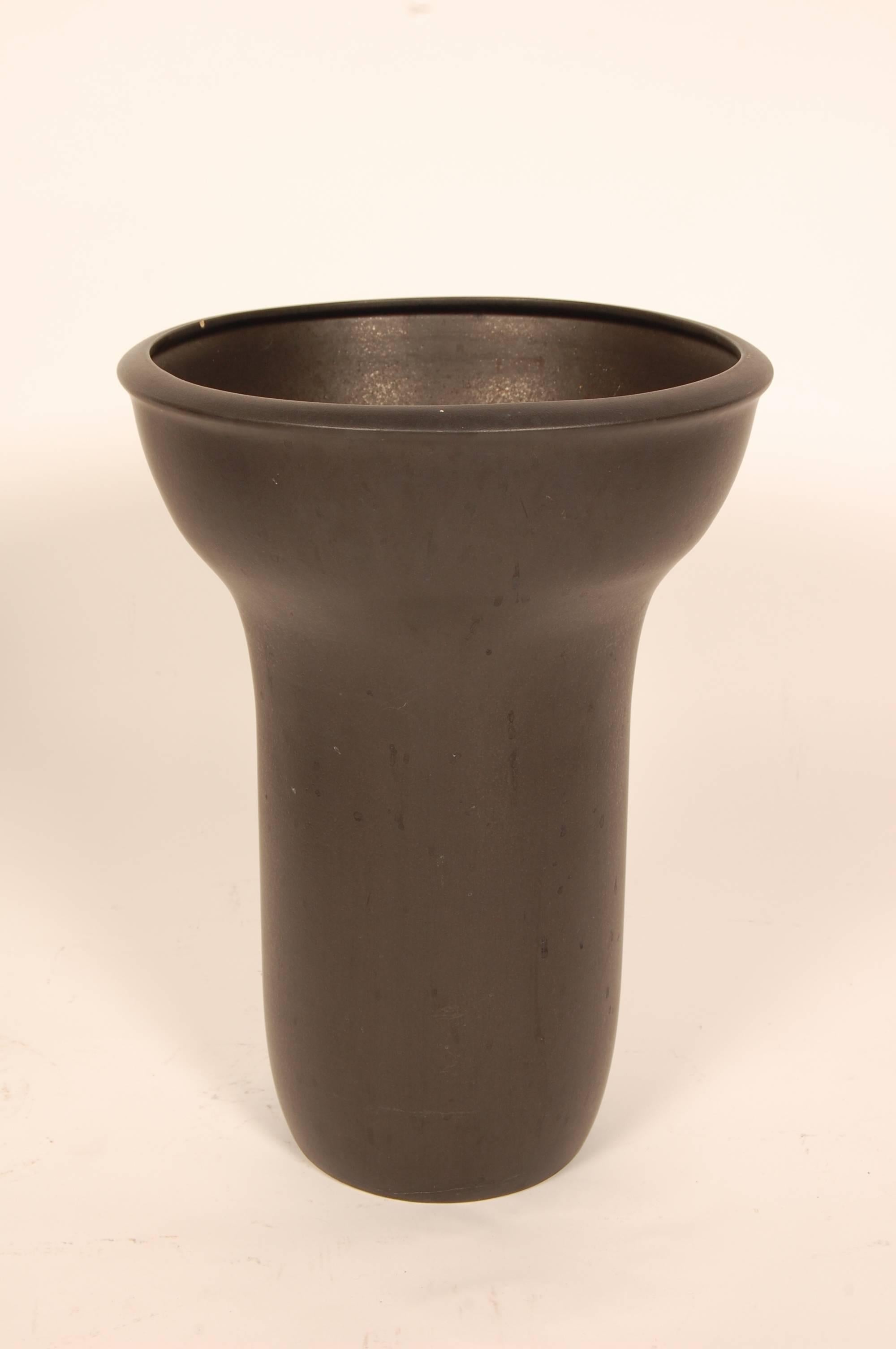 Mid-Century Modern Matte Black Architectural Pottery by Raul Coronel