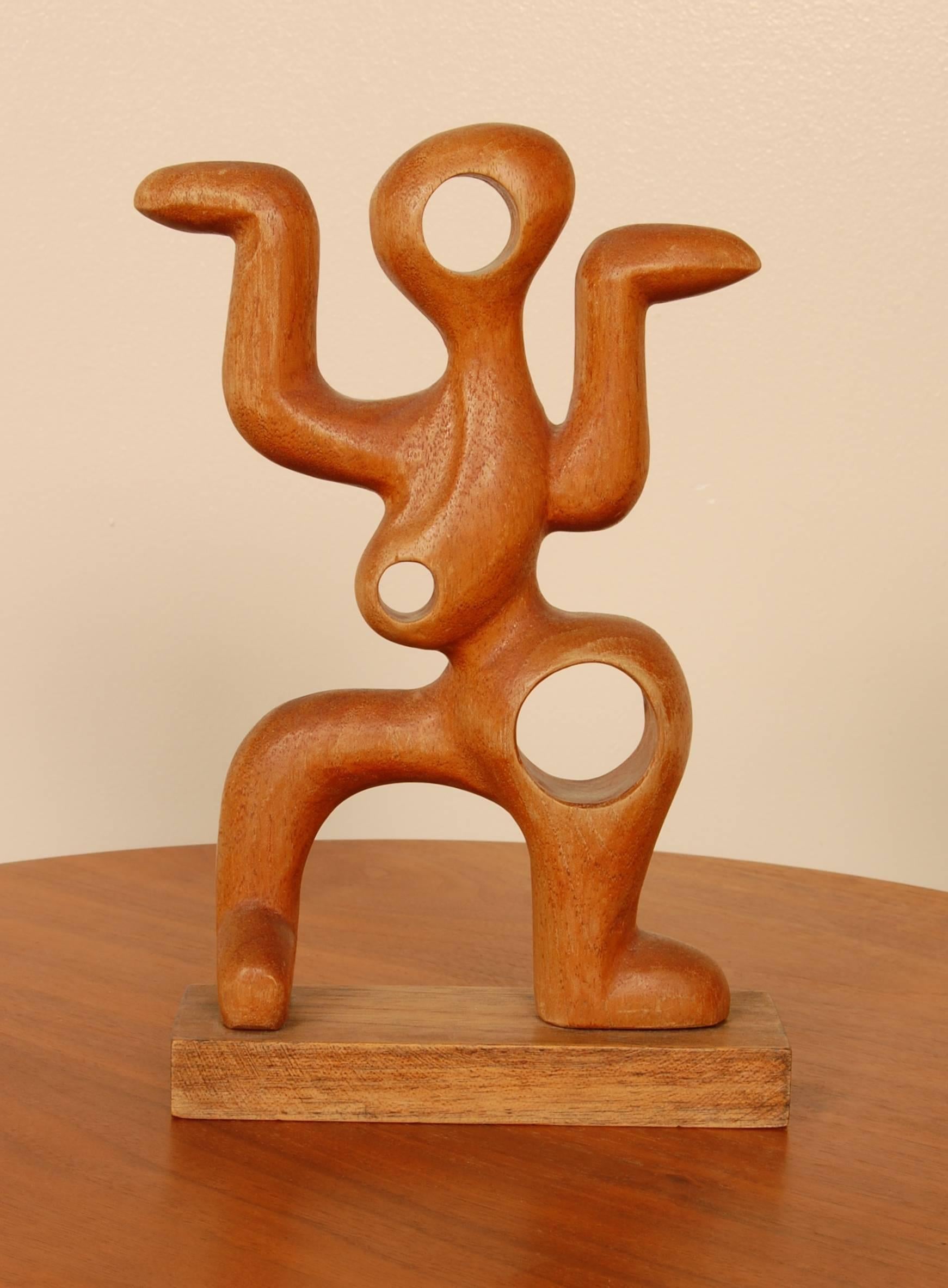 Mexican artist Jose Pinal (1913-1983) was referred to as Mexico's Picasso, his work was shown at the 1939 San Francisco World's Fair. This is an unusual piece by Pinal as he didn't do many figurative abstracts, this one most likely dates to the