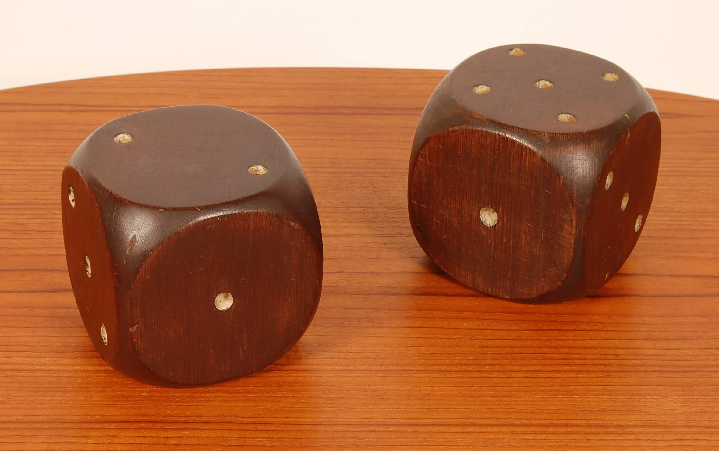 American Large Wooden Dice / Bookends