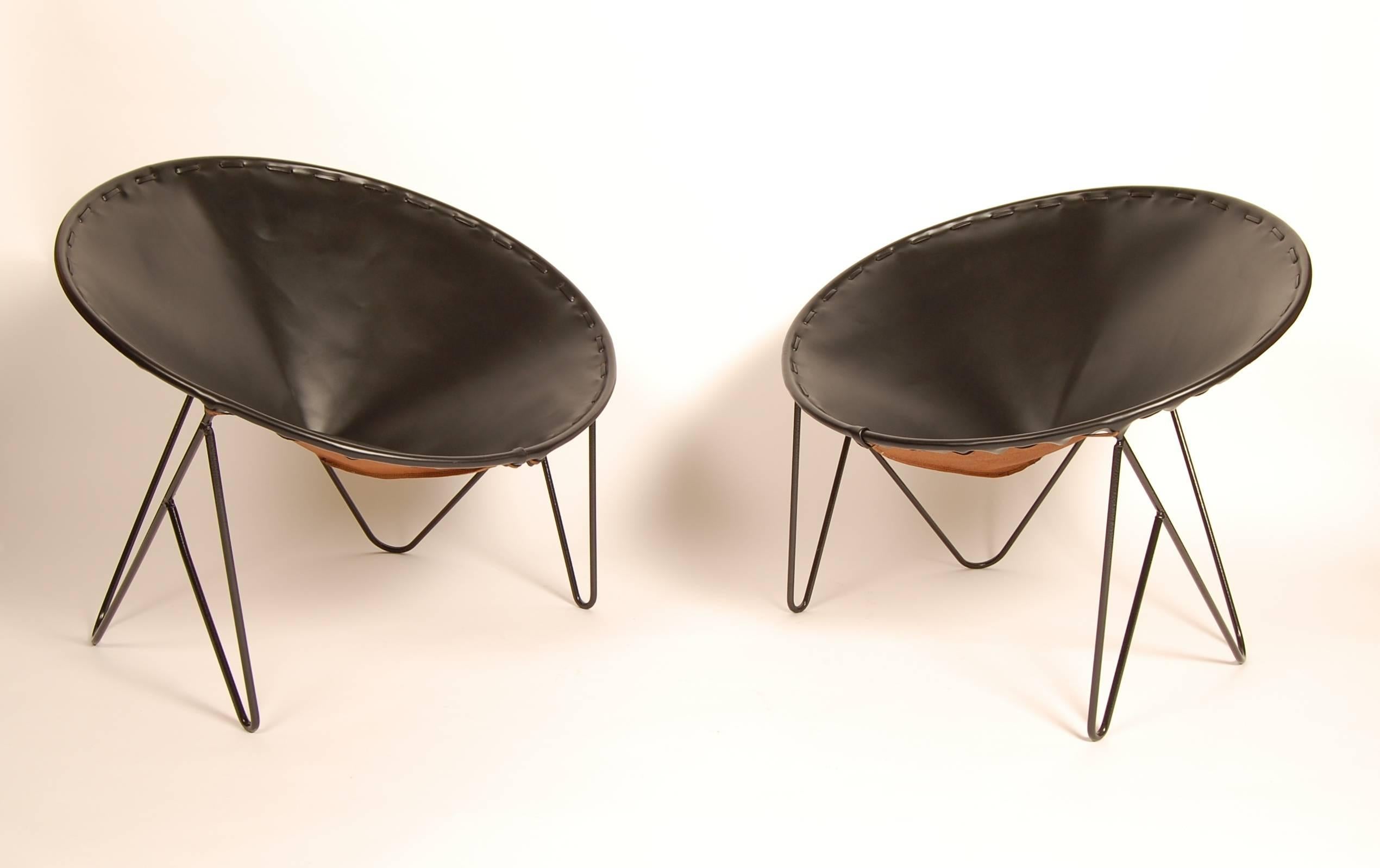 American 1950s California Iron Fortune Cookie Chairs
