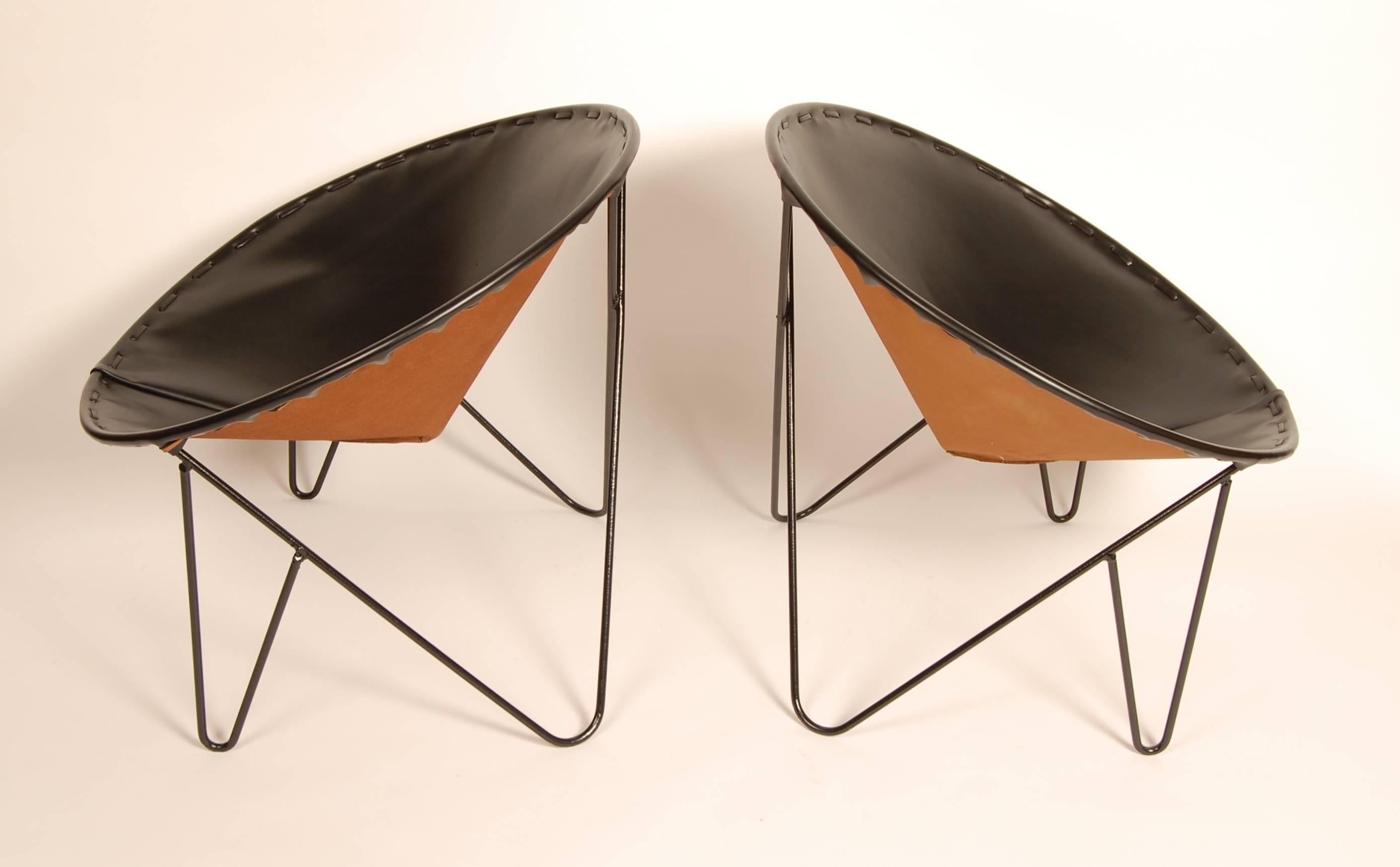 1950s California Iron Fortune Cookie Chairs 1