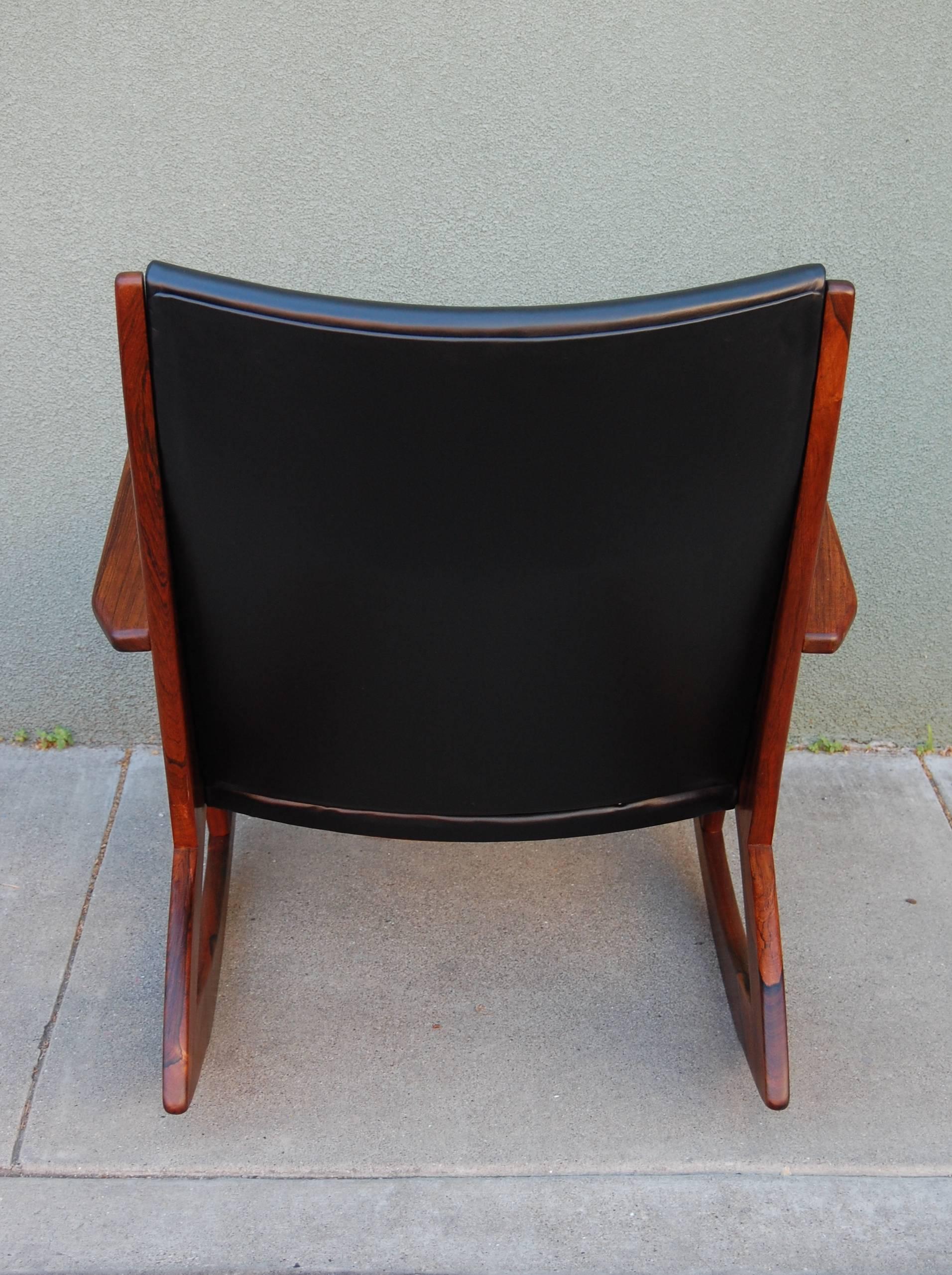Rare Rosewood Rocker by Holger Georg Jensen In Excellent Condition In San Francisco, CA