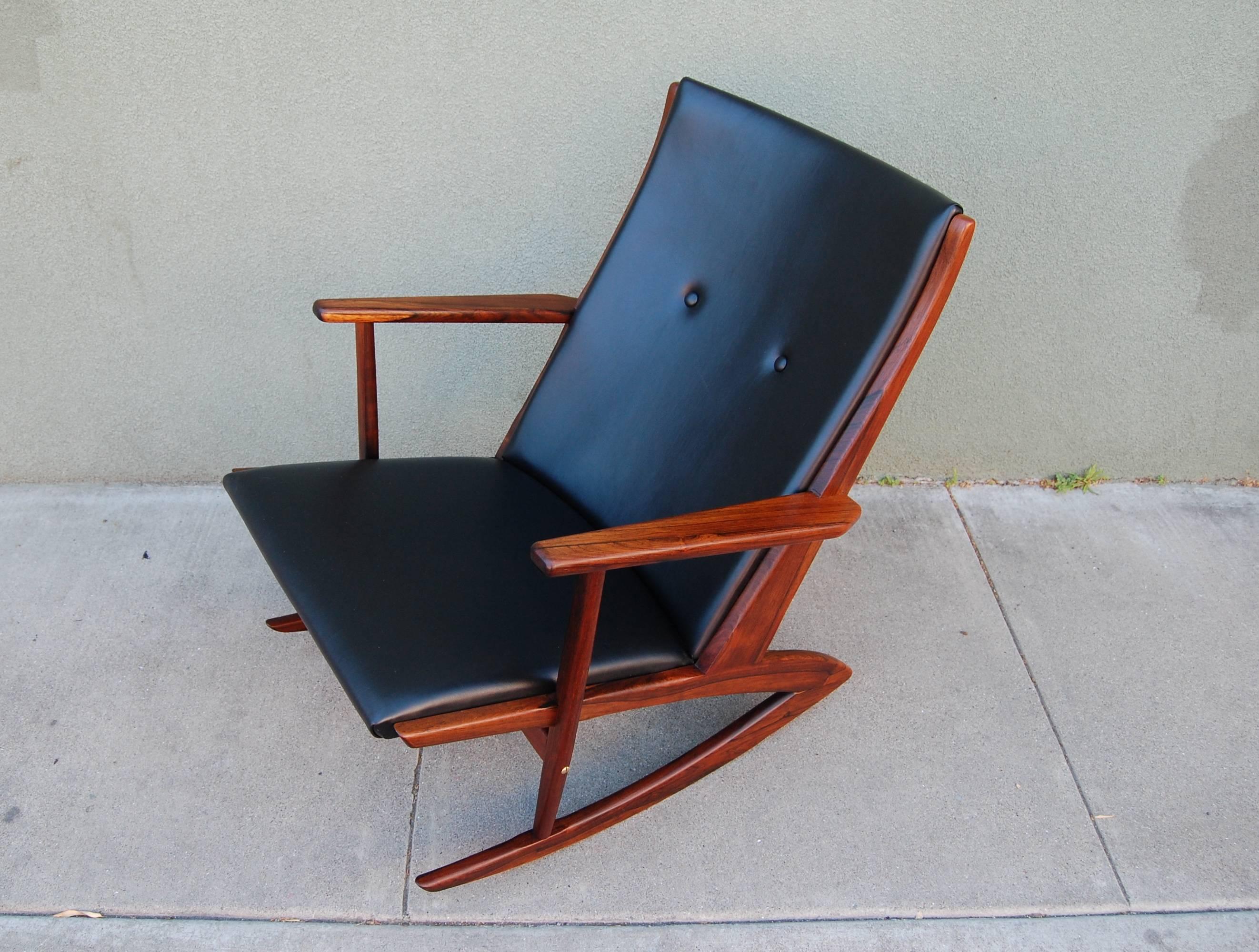 Mid-20th Century Rare Rosewood Rocker by Holger Georg Jensen