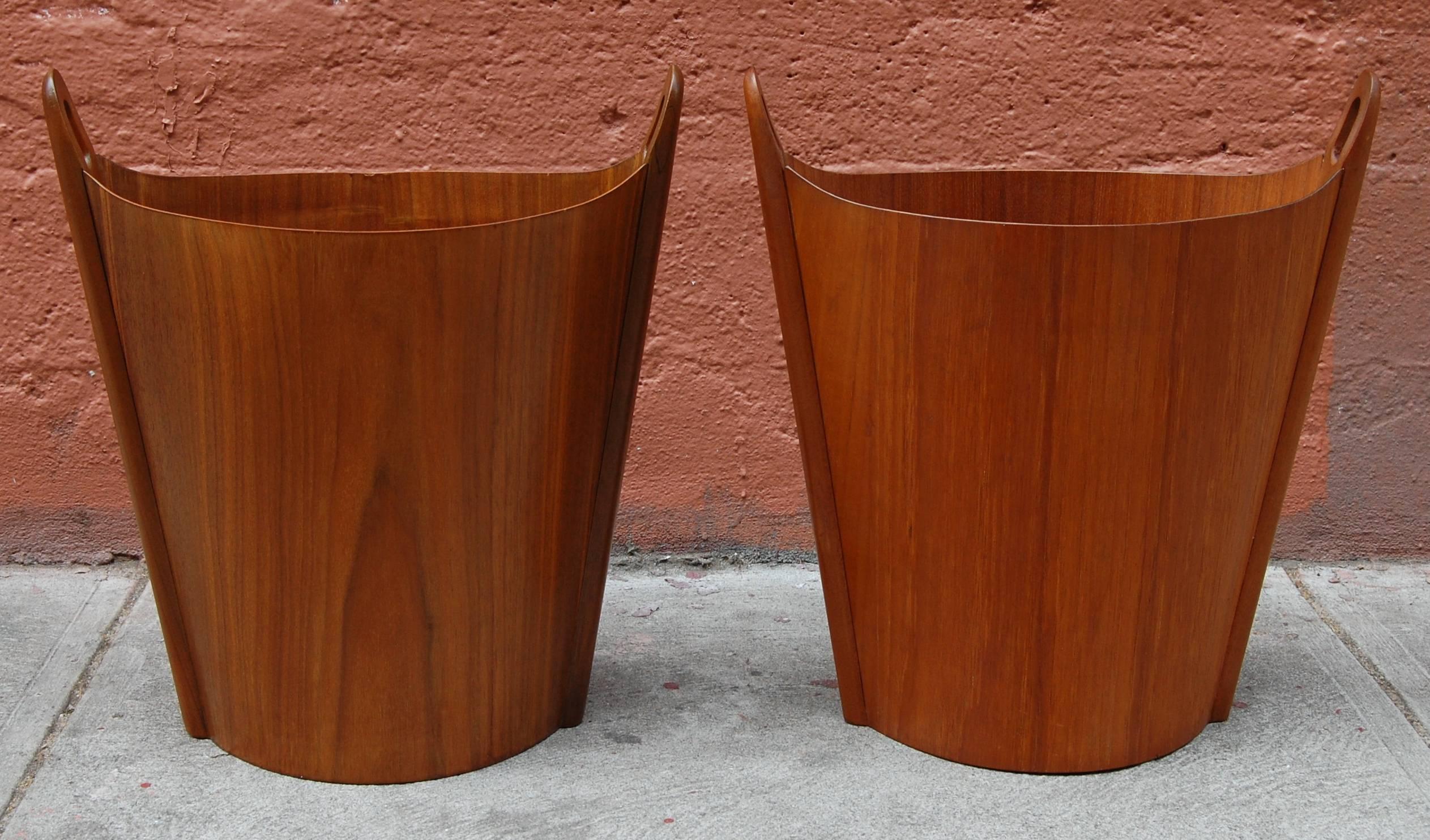 Pair of P. S. Heggen Wastepaper Baskets, Norway In Excellent Condition In San Francisco, CA