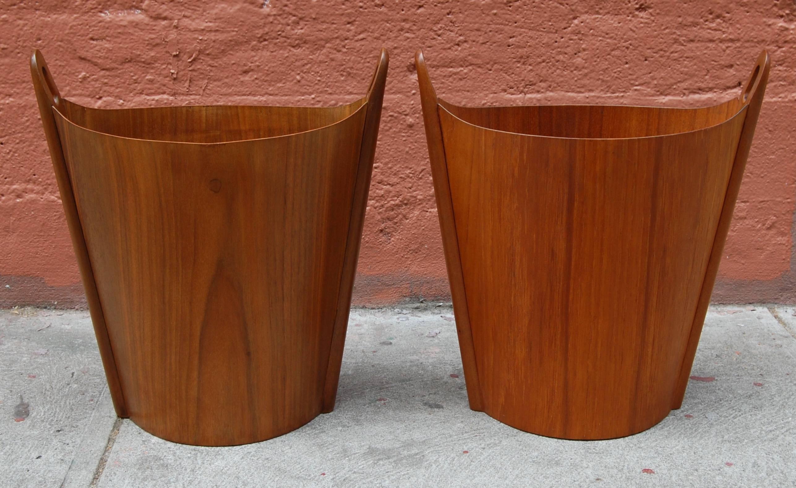 Pair of P. S. Heggen Wastepaper Baskets, Norway 1