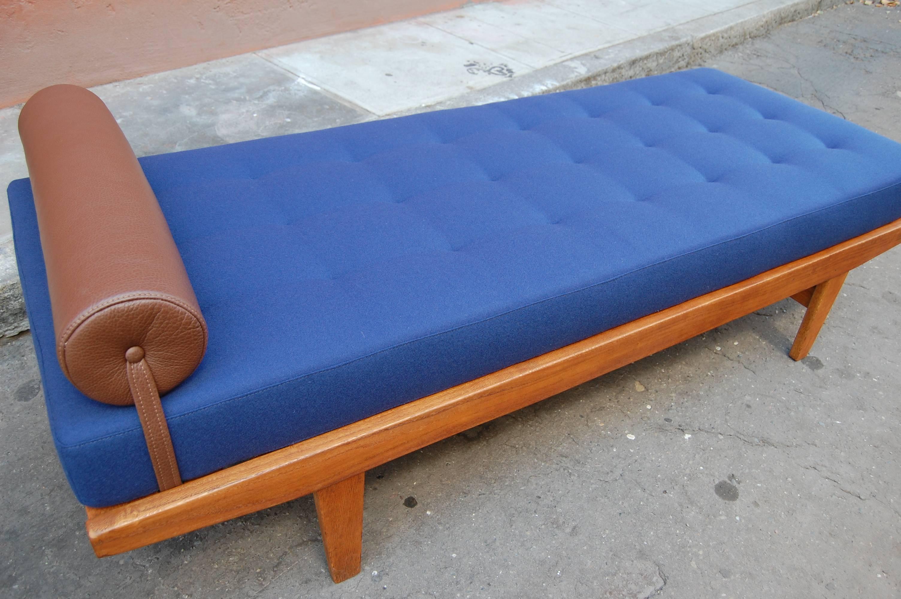 Oiled Poul Volther 1950s Danish Daybed in Knoll Fabric
