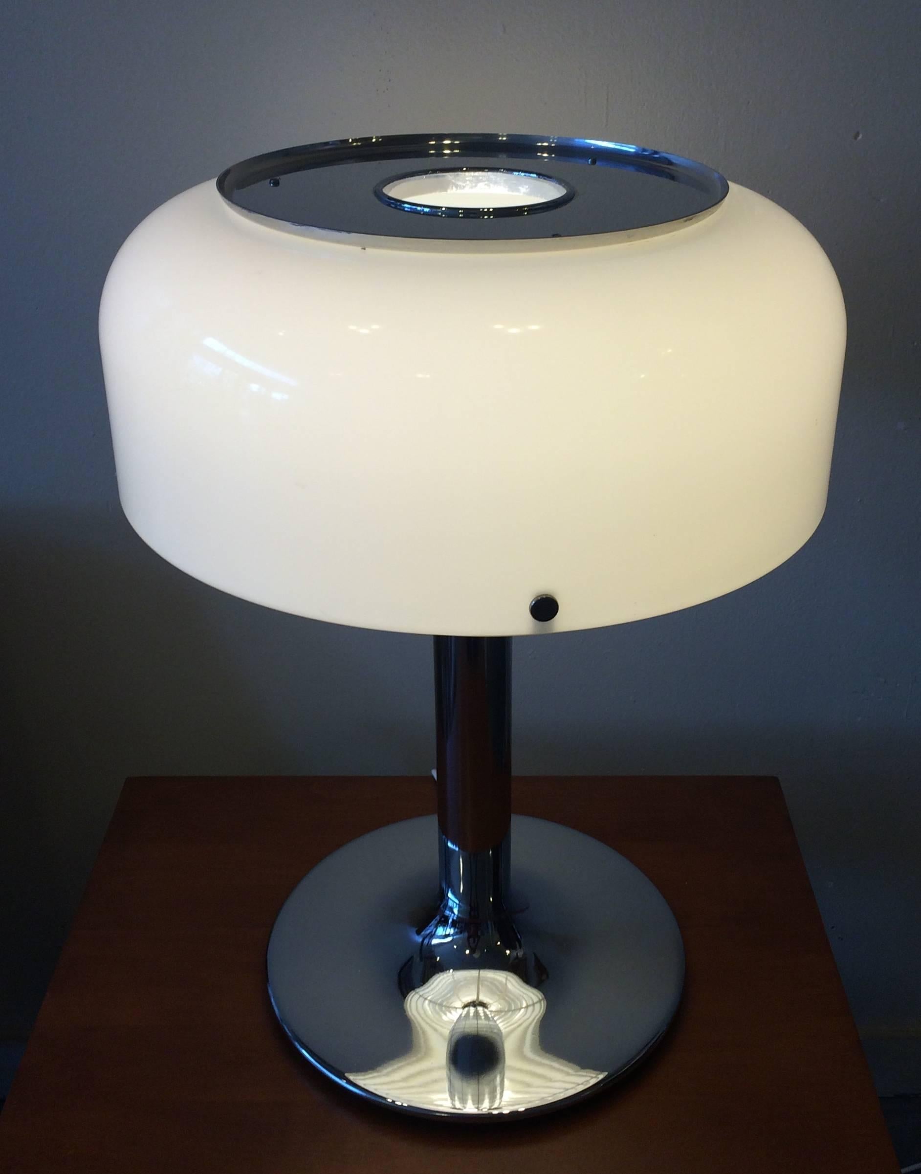 Chrome 1970s Swedish Modernist Table Lamp Anders Pehrson For Sale