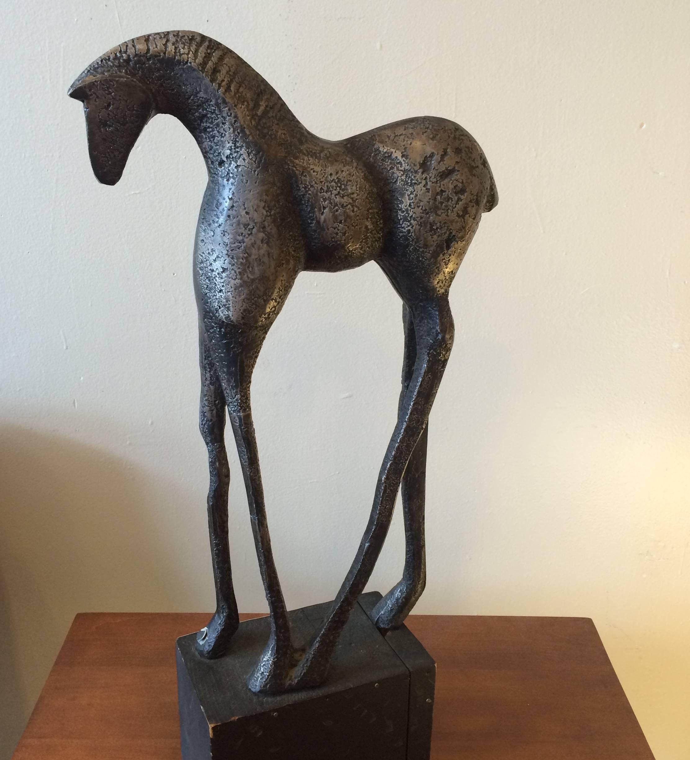 1960s Modernist Abstract Equine Sculpture In Good Condition In San Francisco, CA