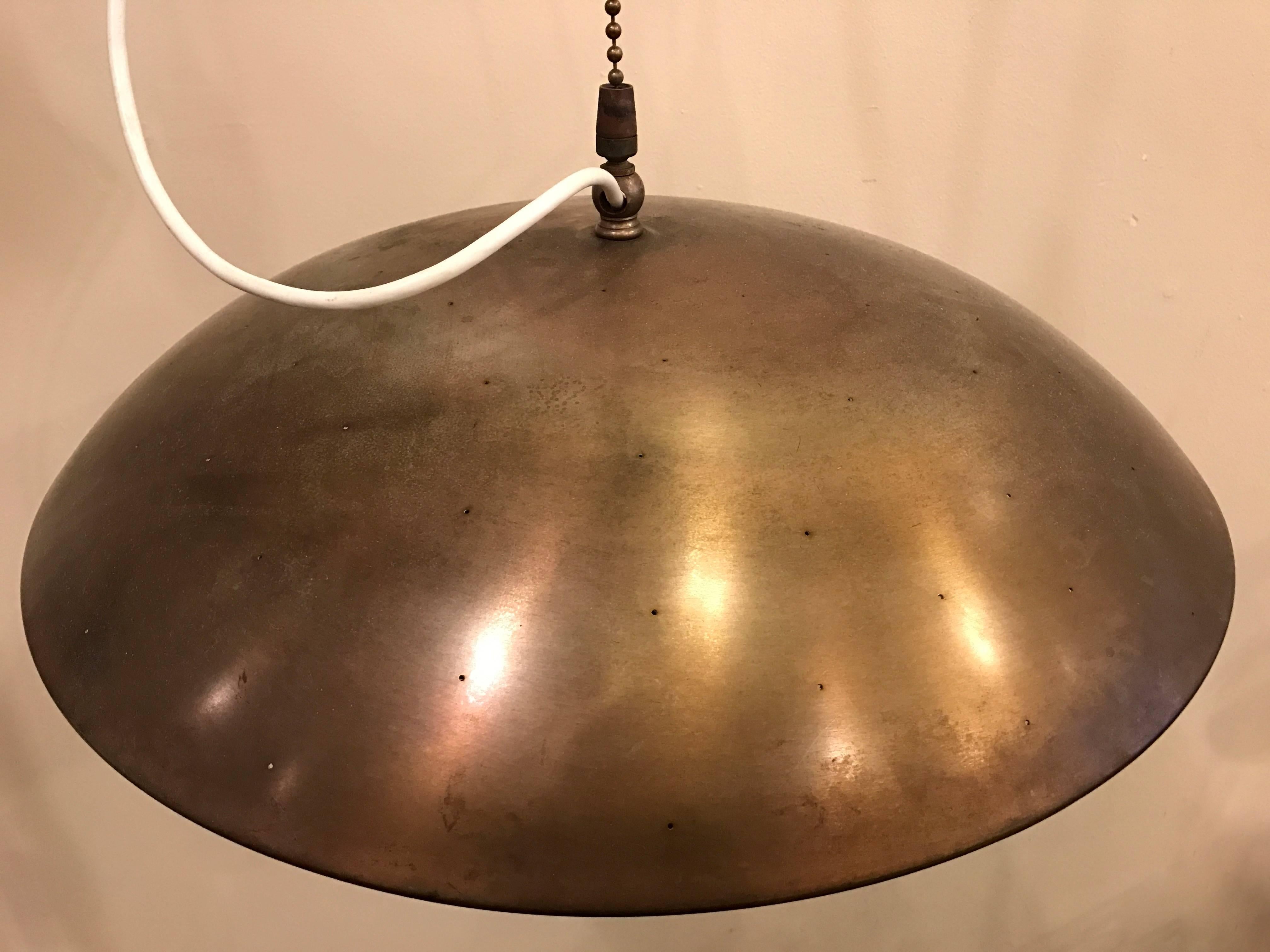 Mid-Century Modern 1950s California Designer Robert Bulmore Adjustable Pendant Lamp