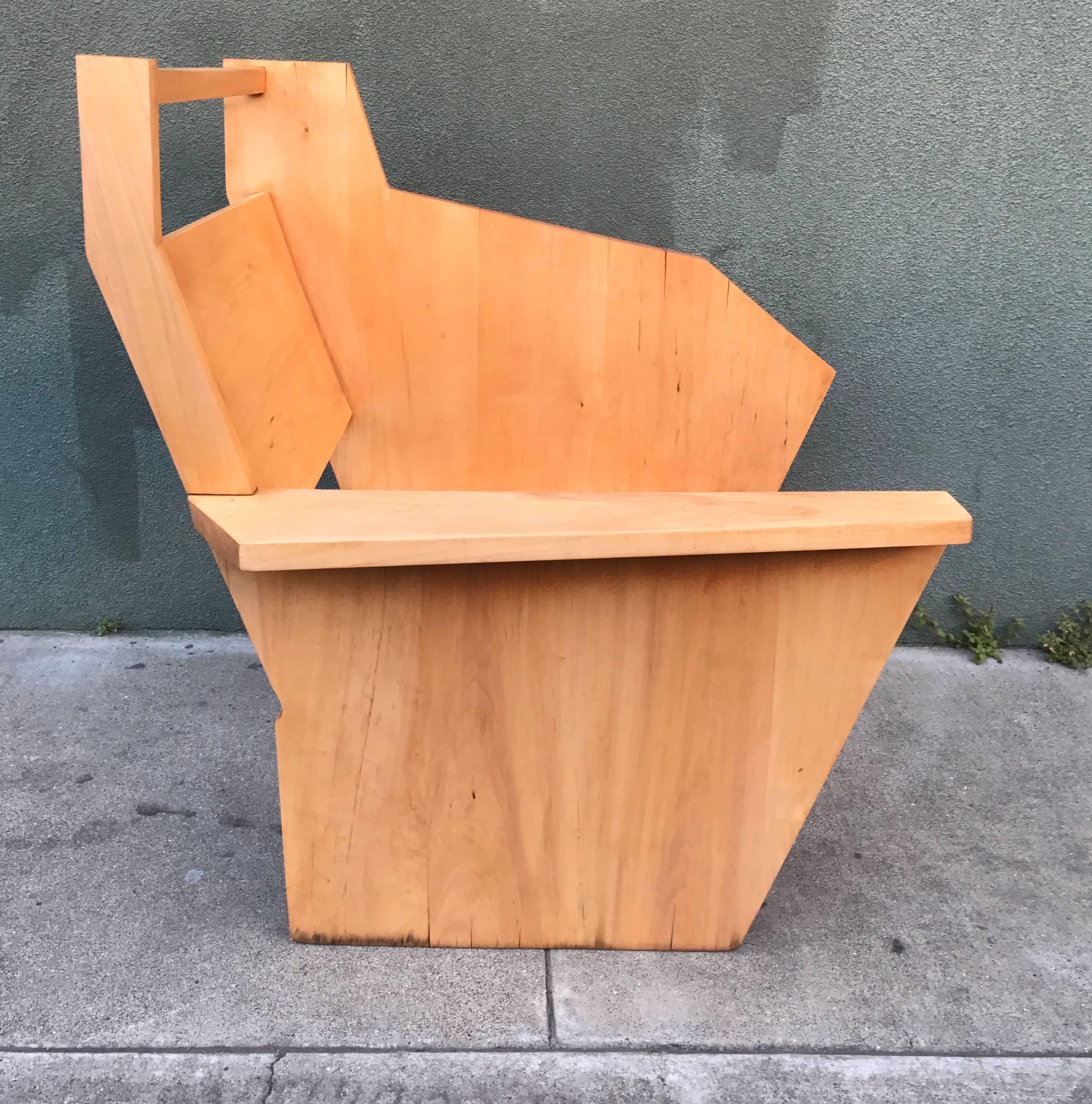 Maple Bauhaus Style Constructivist Armchair 