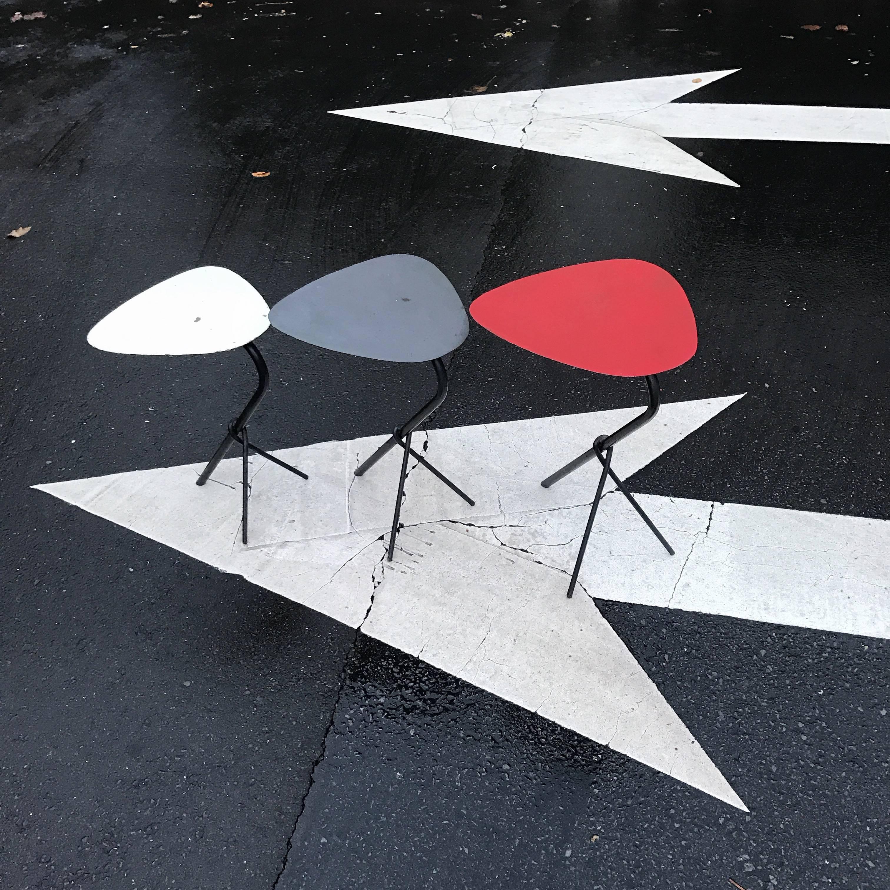 1950s French Modernist Metal Nesting Tables Calder Style 4
